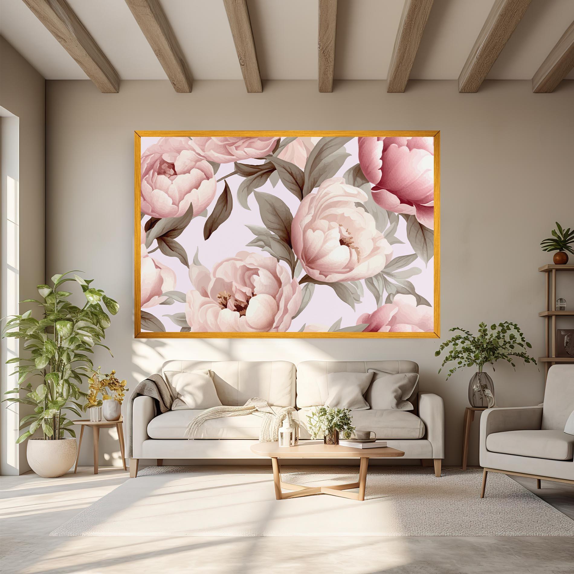 Vászonkép Pink Peony Buds mockup 6