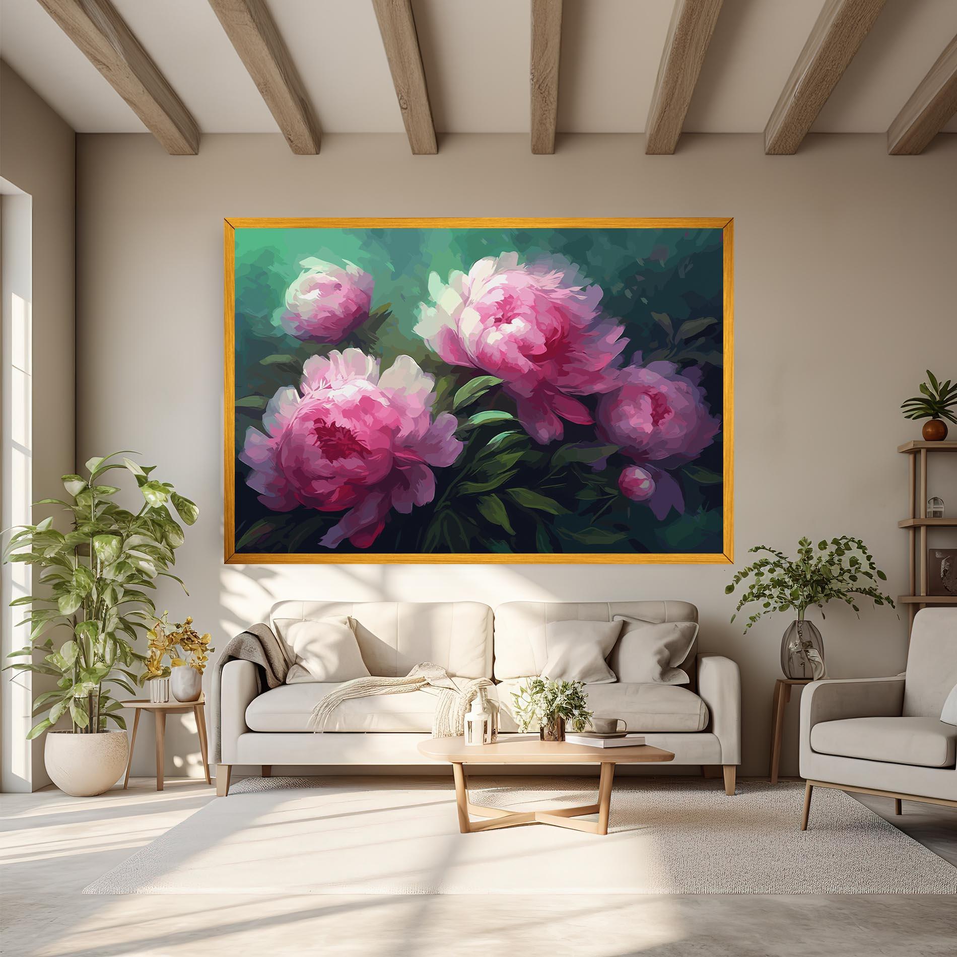 Vászonkép Pretty Peony Paint mockup 6