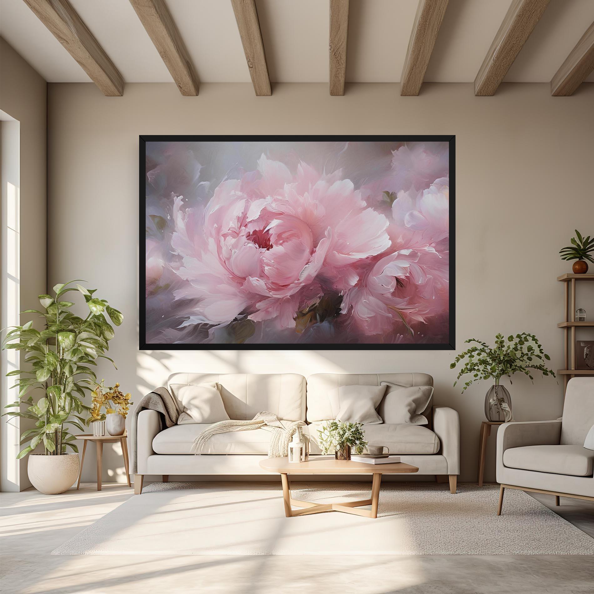 Vászonkép Dreamy Painting Peony mockup 6
