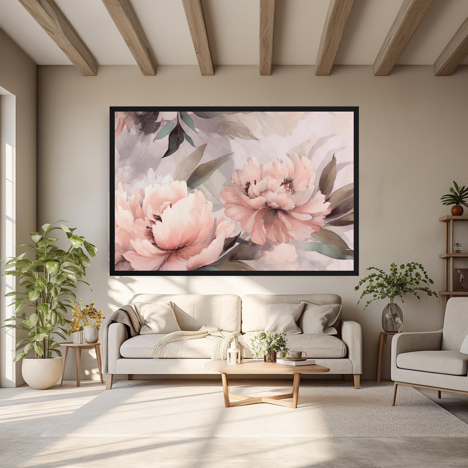 Vászonkép Dreamy Peony Art mockup 6