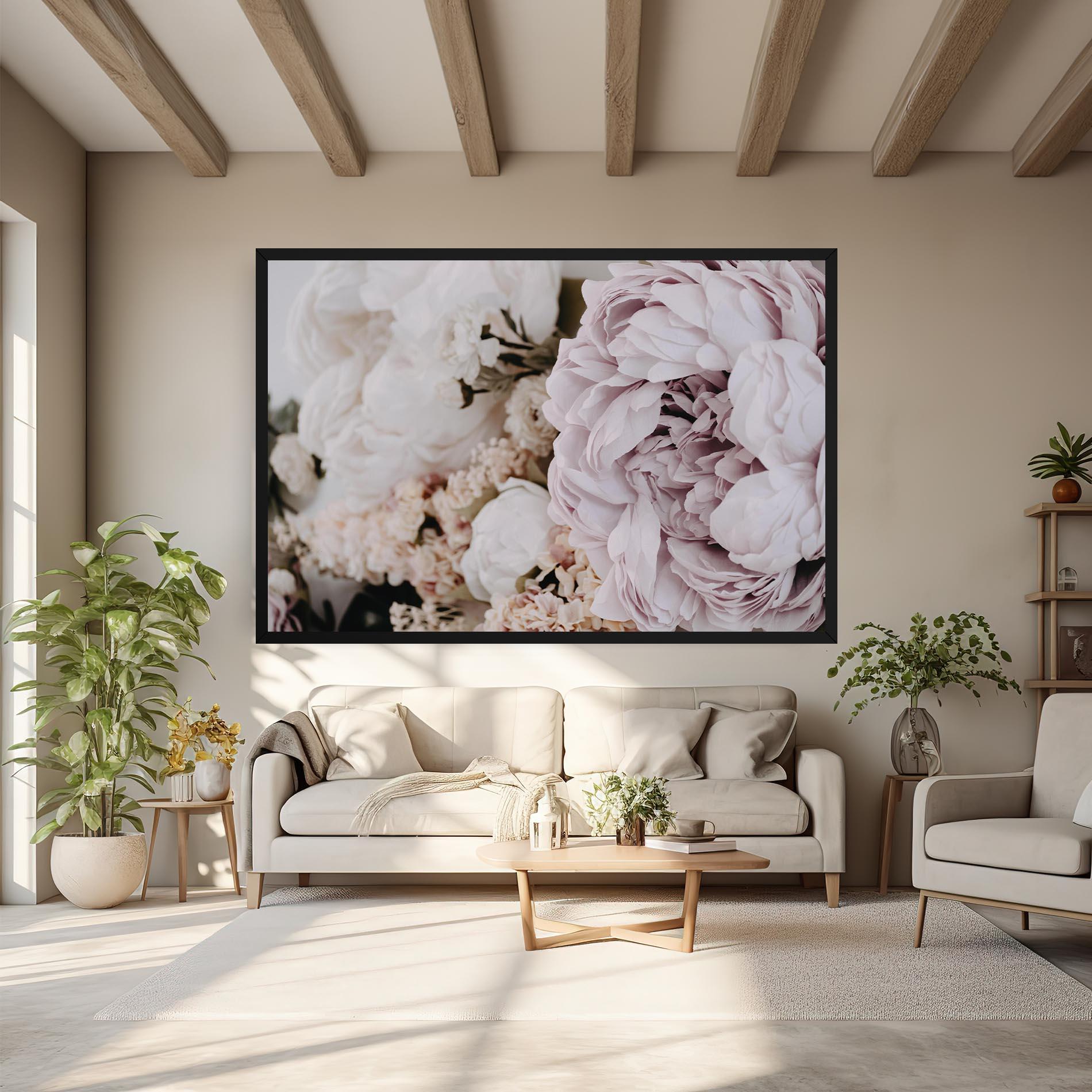 Vászonkép Grey Peony Bouquet mockup 6