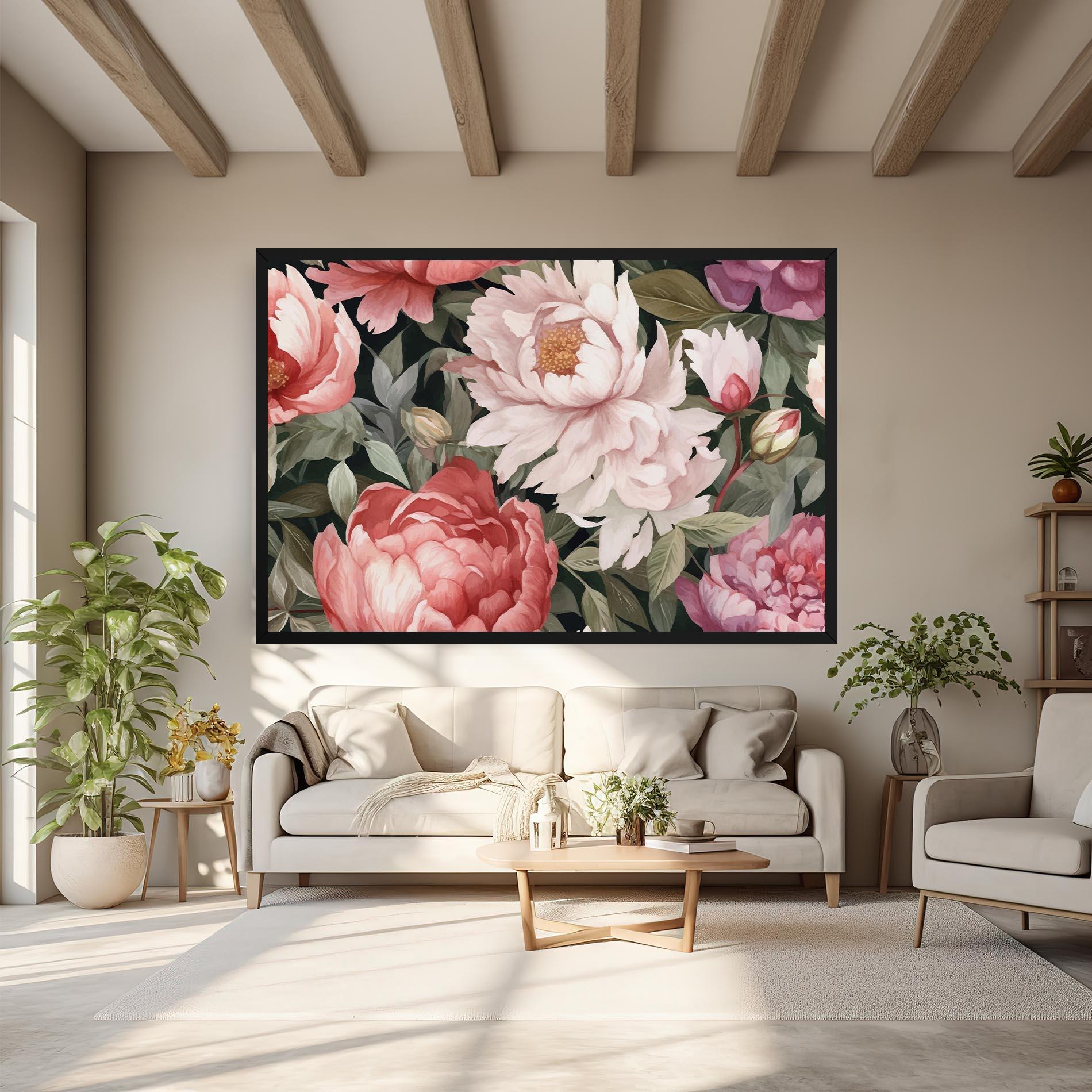 Vászonkép Light Peony Art mockup 6