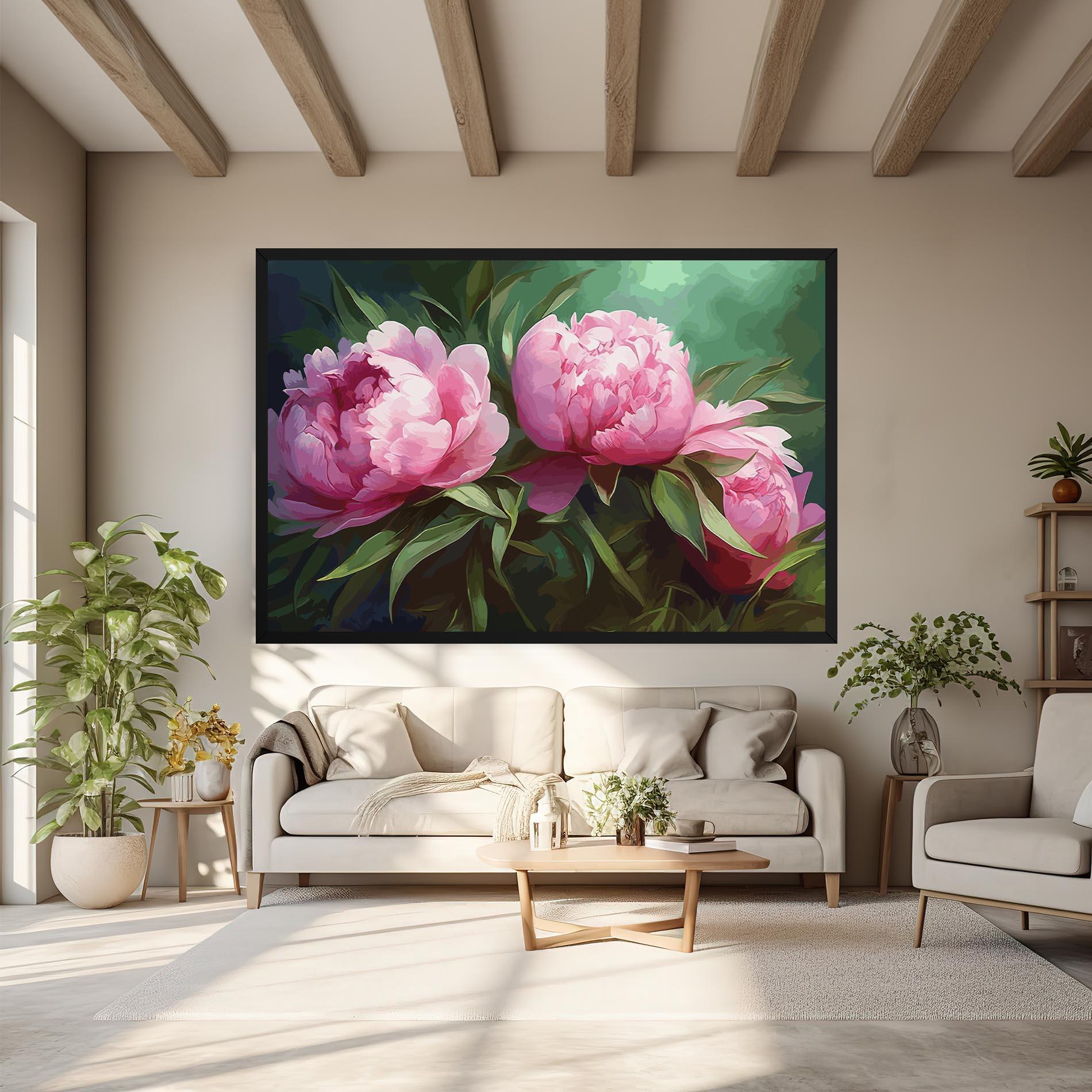 Vászonkép Peonies Art mockup 6
