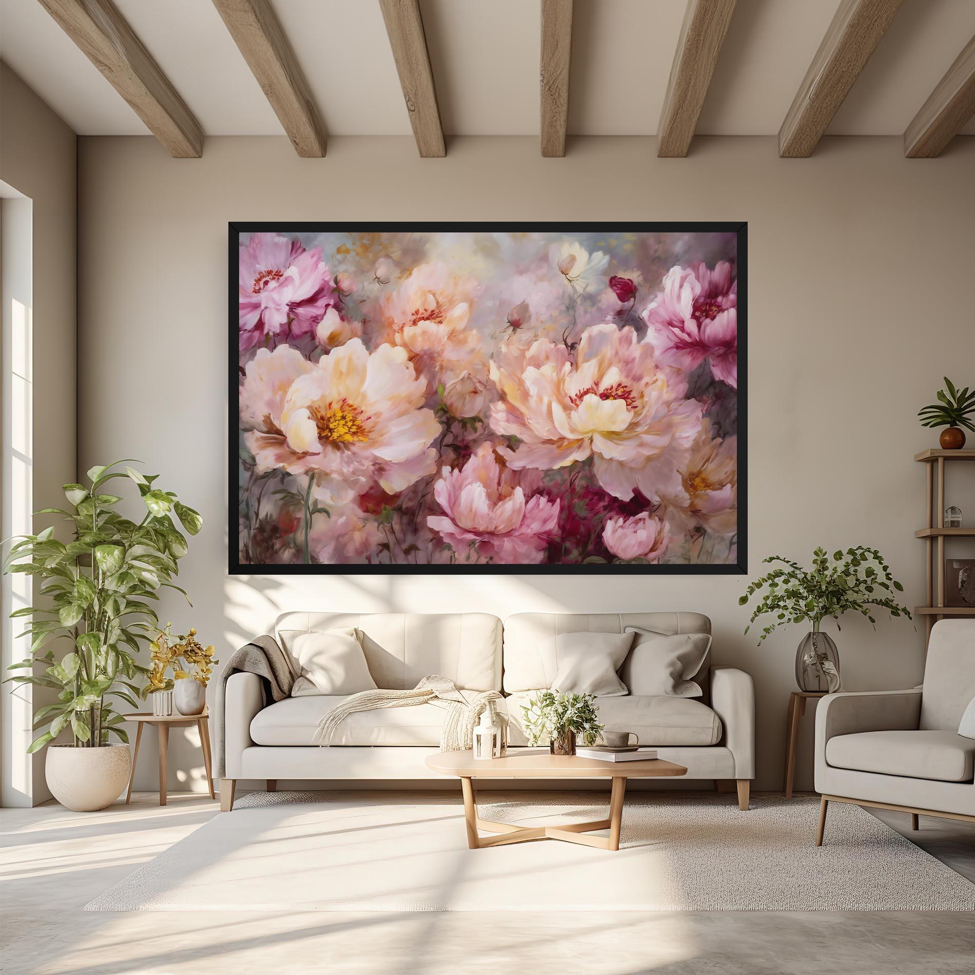 Vászonkép Peony Painting Art mockup 6