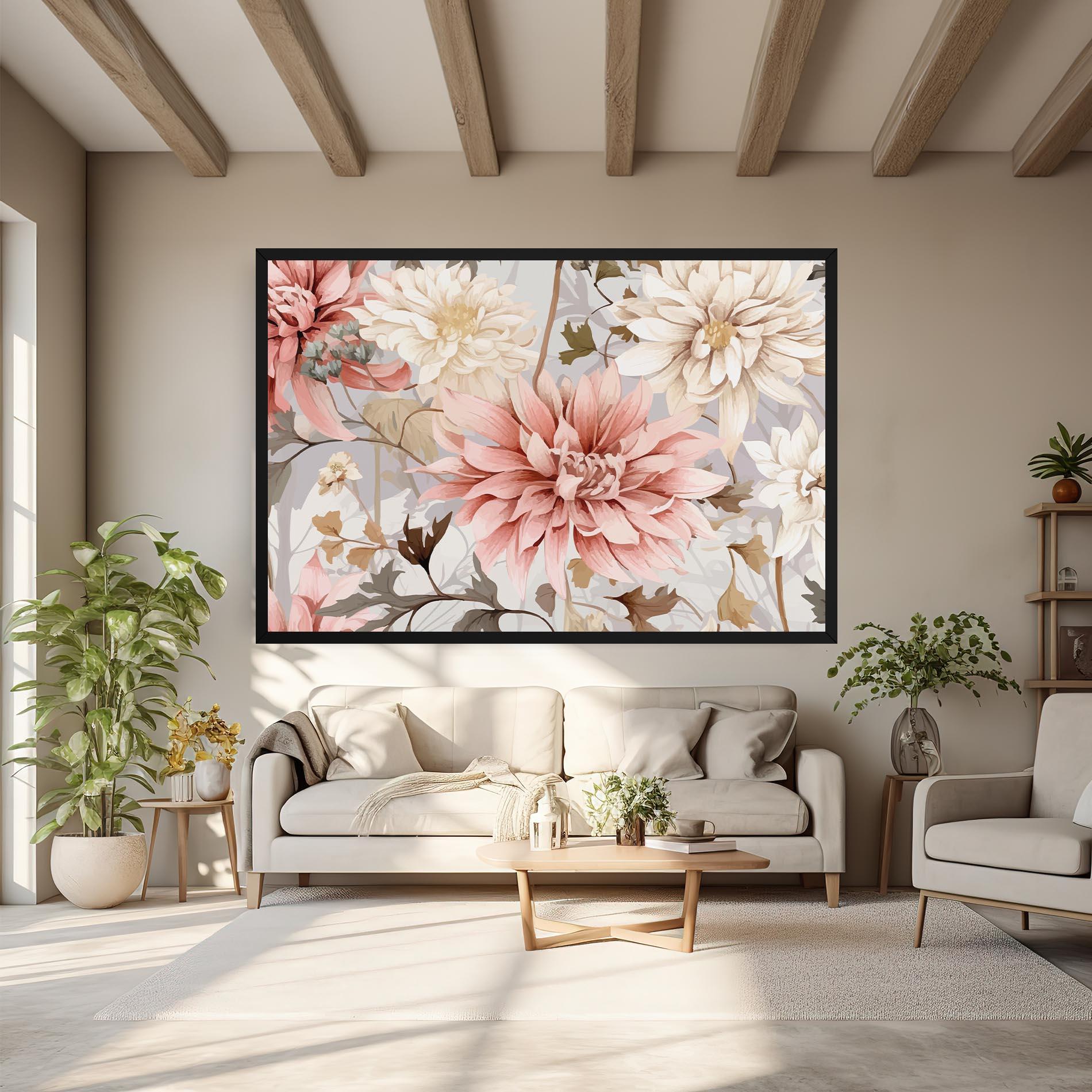 Vászonkép Pink Cream Open Peony mockup 6