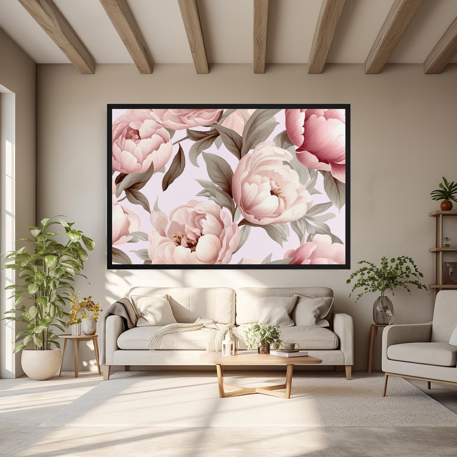 Vászonkép Pink Peony Buds mockup 6
