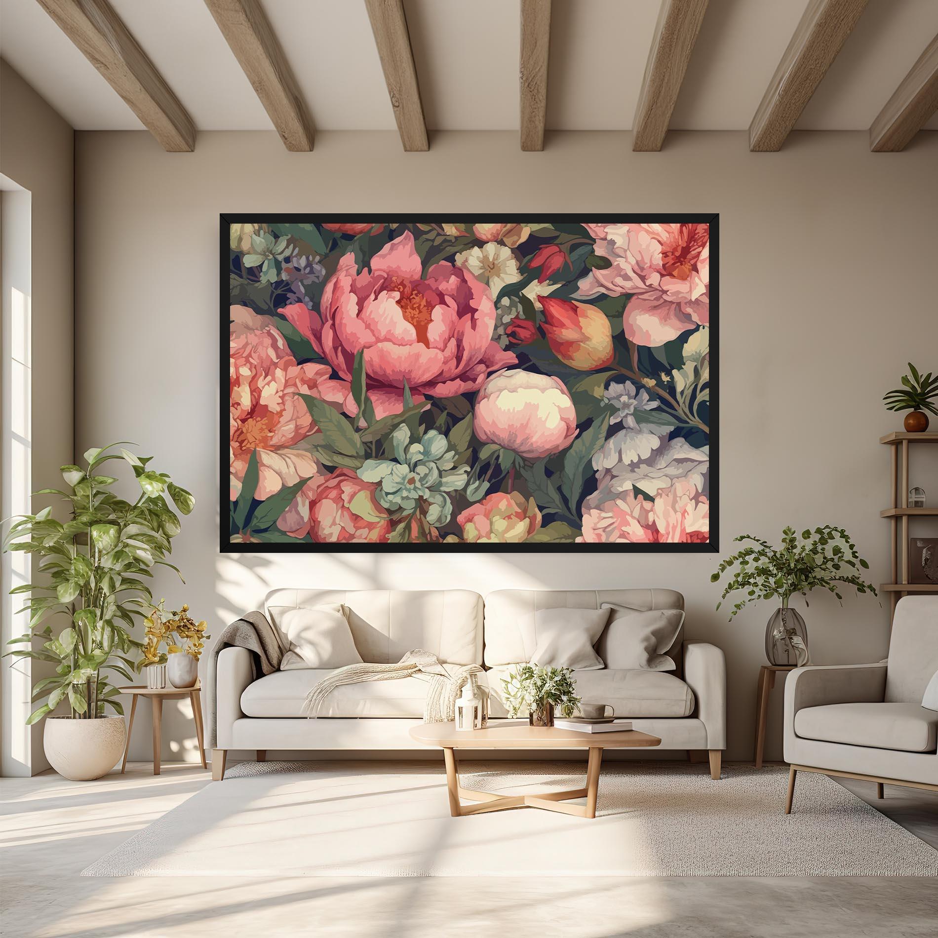 Vászonkép Pretty Artistic Peony mockup 6