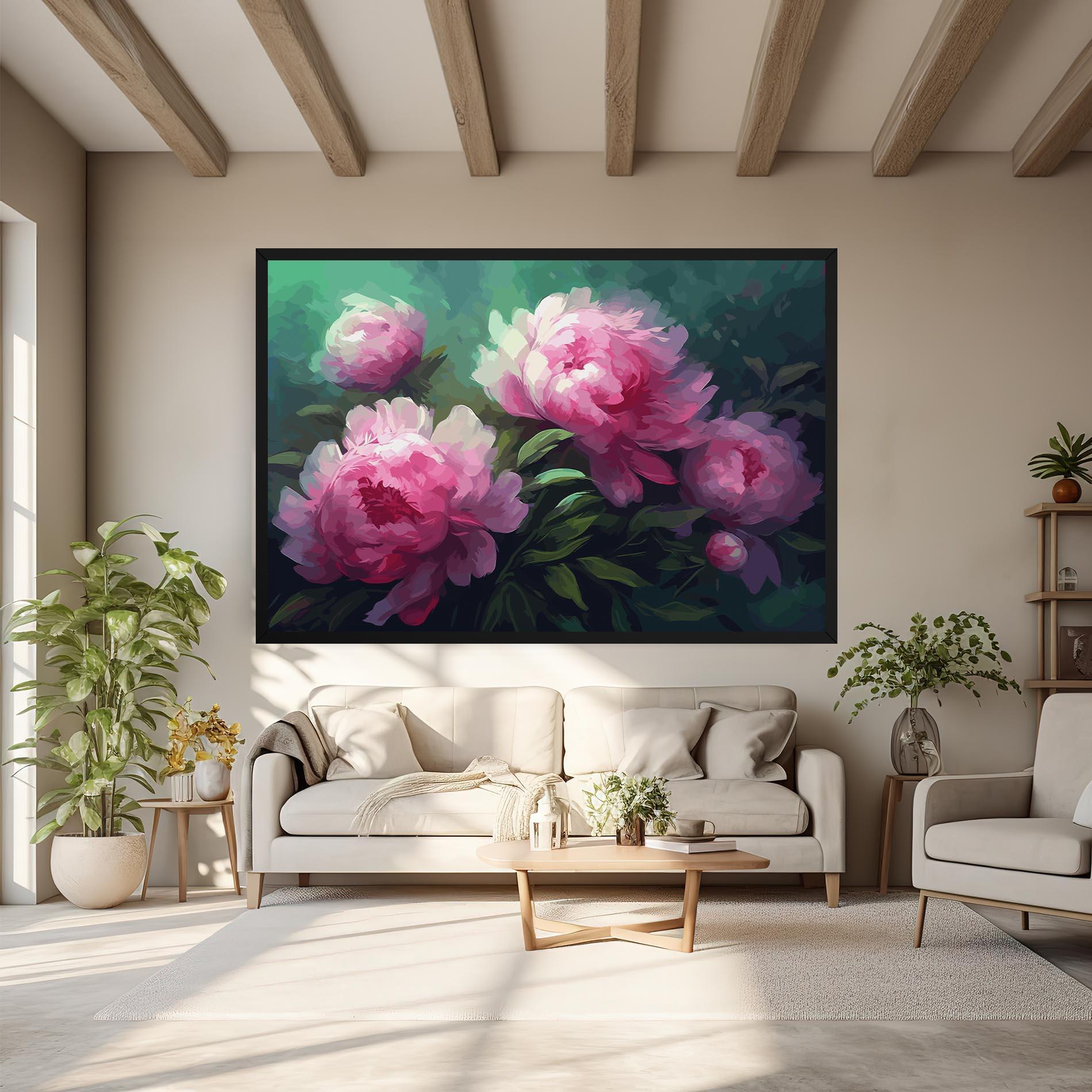 Vászonkép Pretty Peony Paint mockup 6