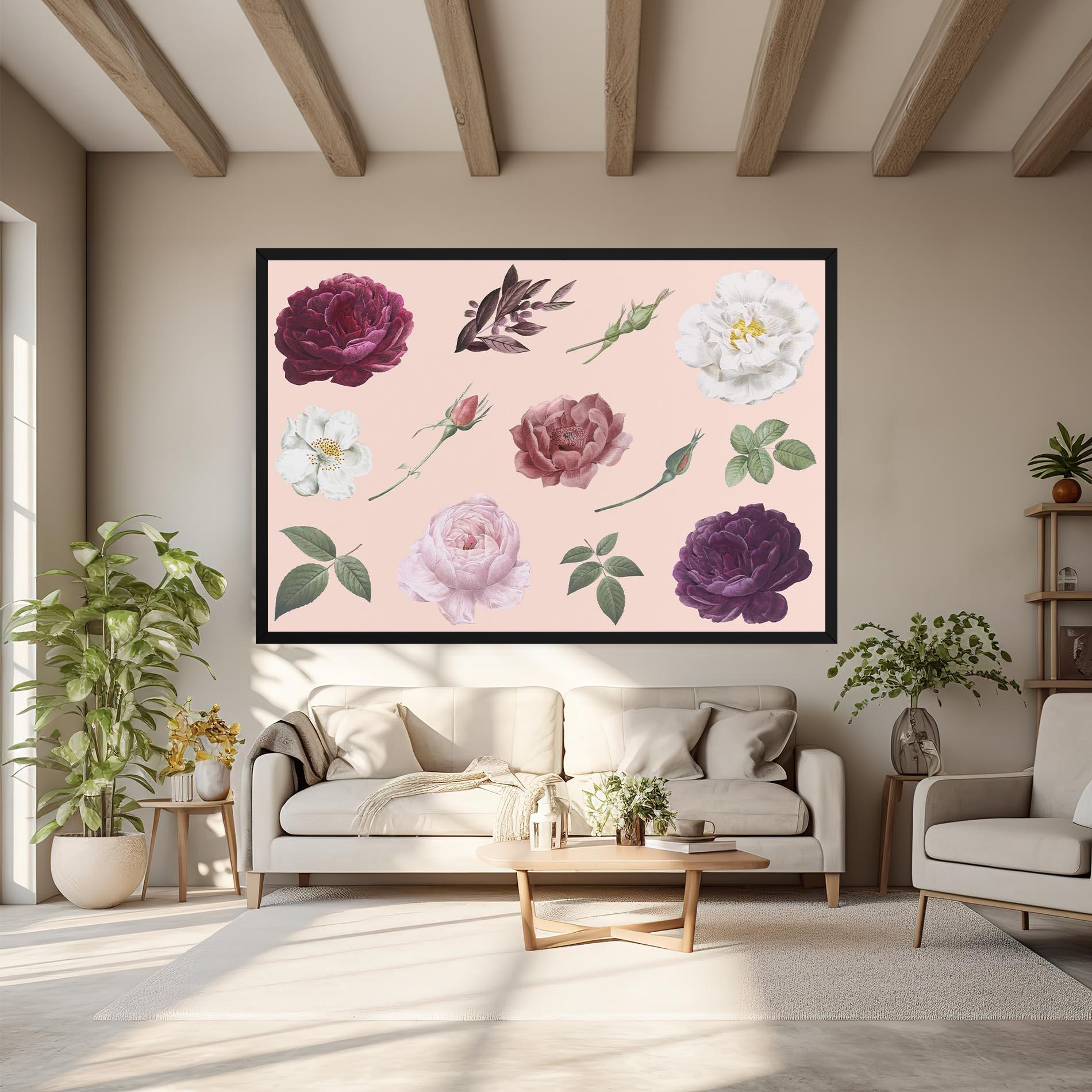 Vászonkép Rose And Peony mockup 6
