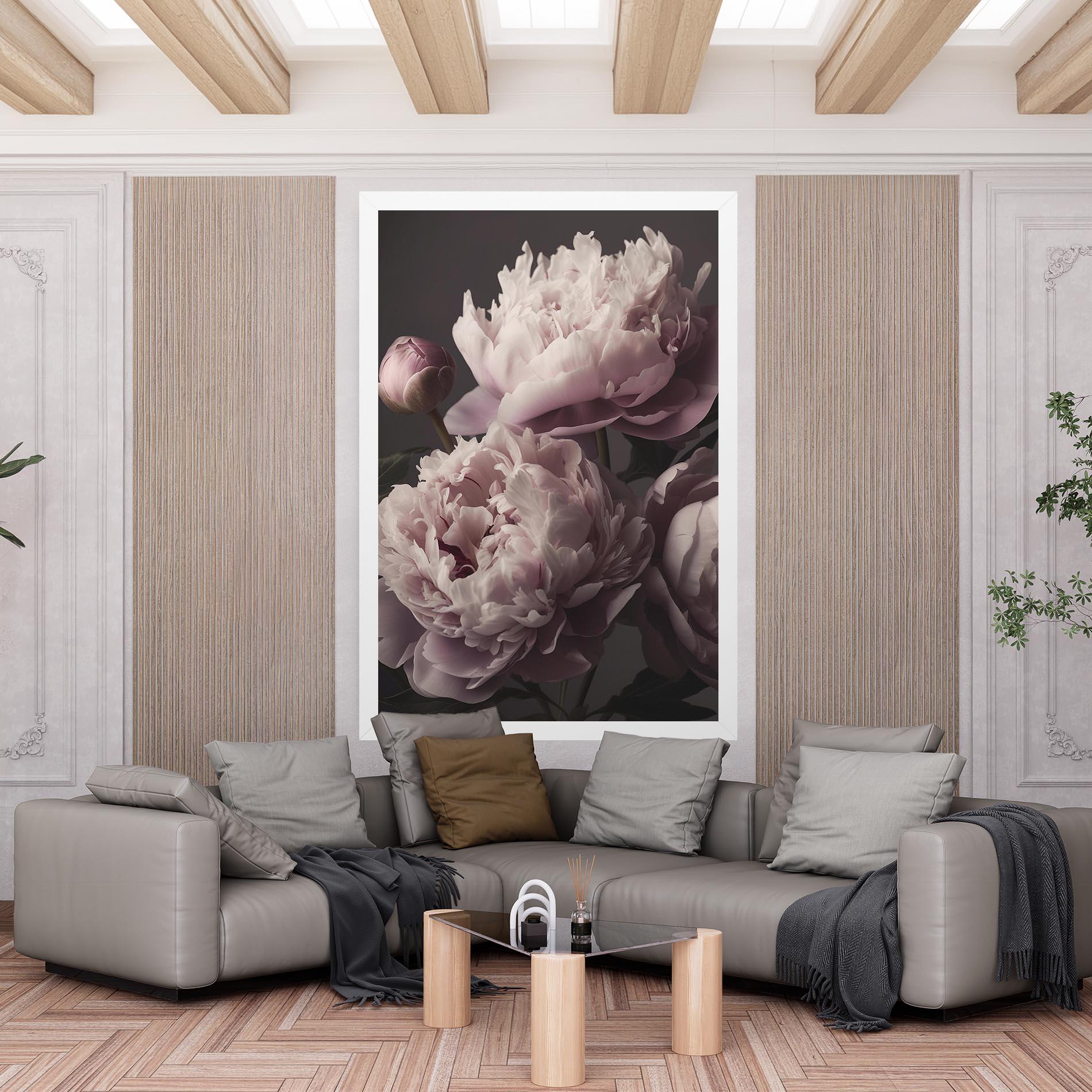 Vászonkép Grey Pastel Pink Peony mockup 6