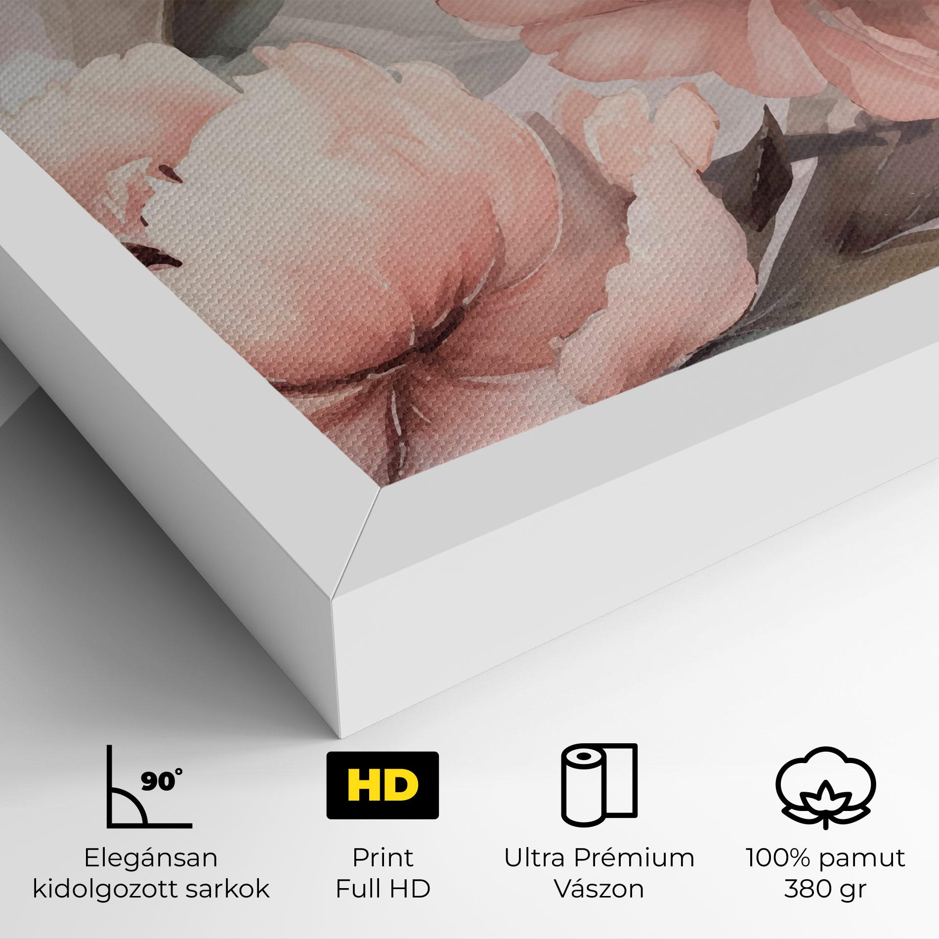 Vászonkép Dreamy Peony Art mockup 4