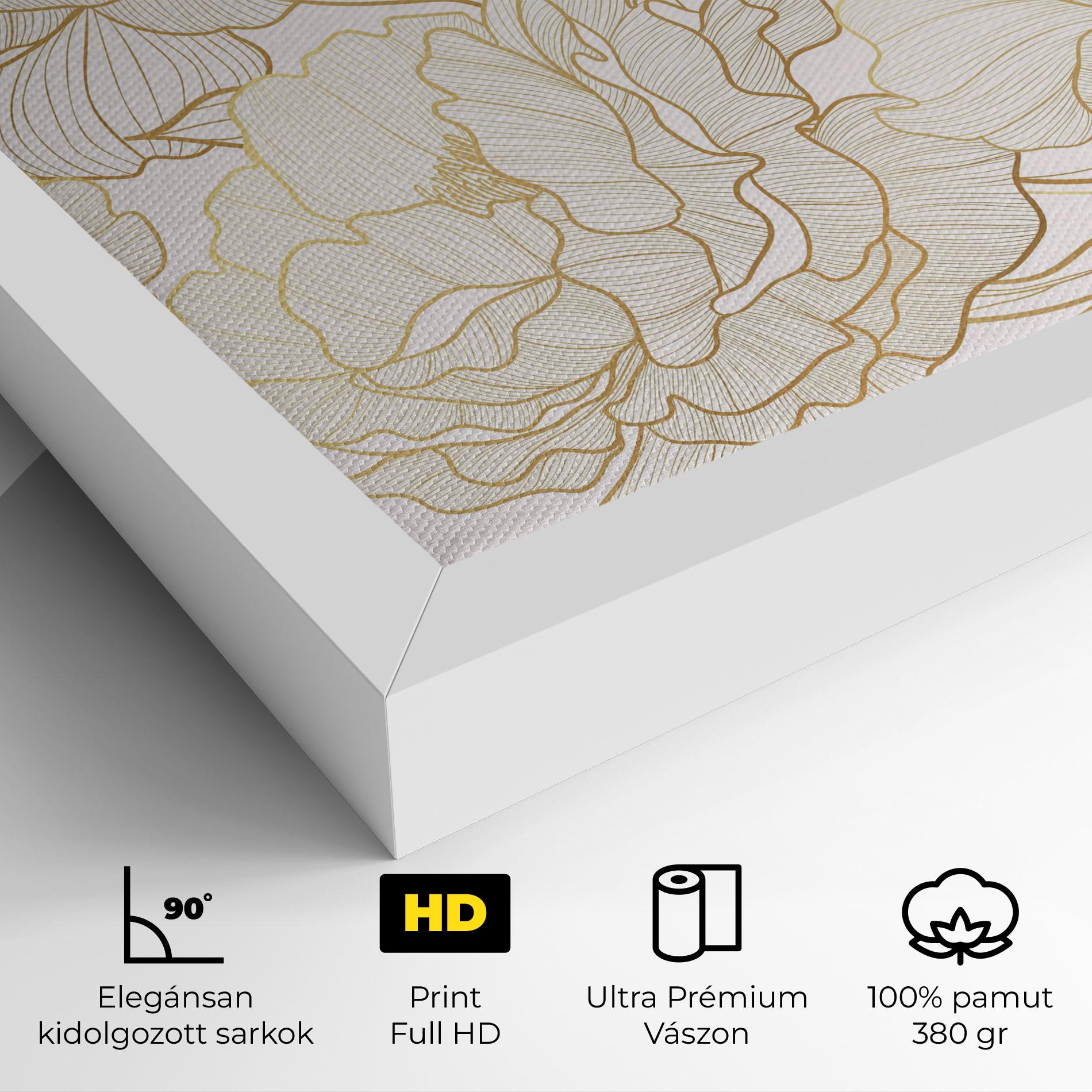 Vászonkép Golden Peony mockup 4