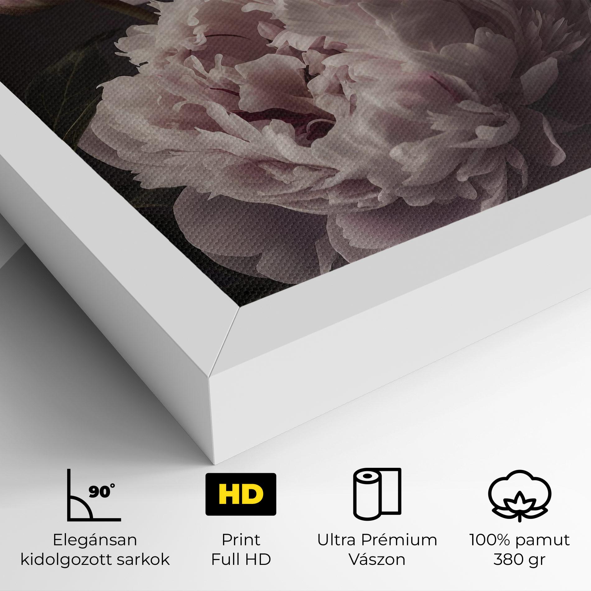Vászonkép Grey Pastel Pink Peony mockup 4