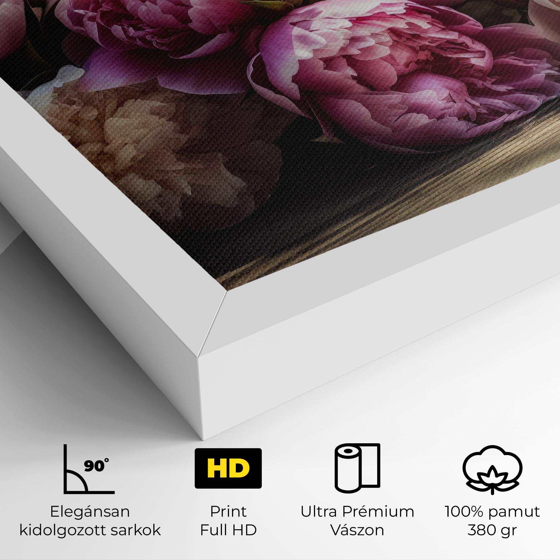 Vászonkép Peonies On The Table mockup 4