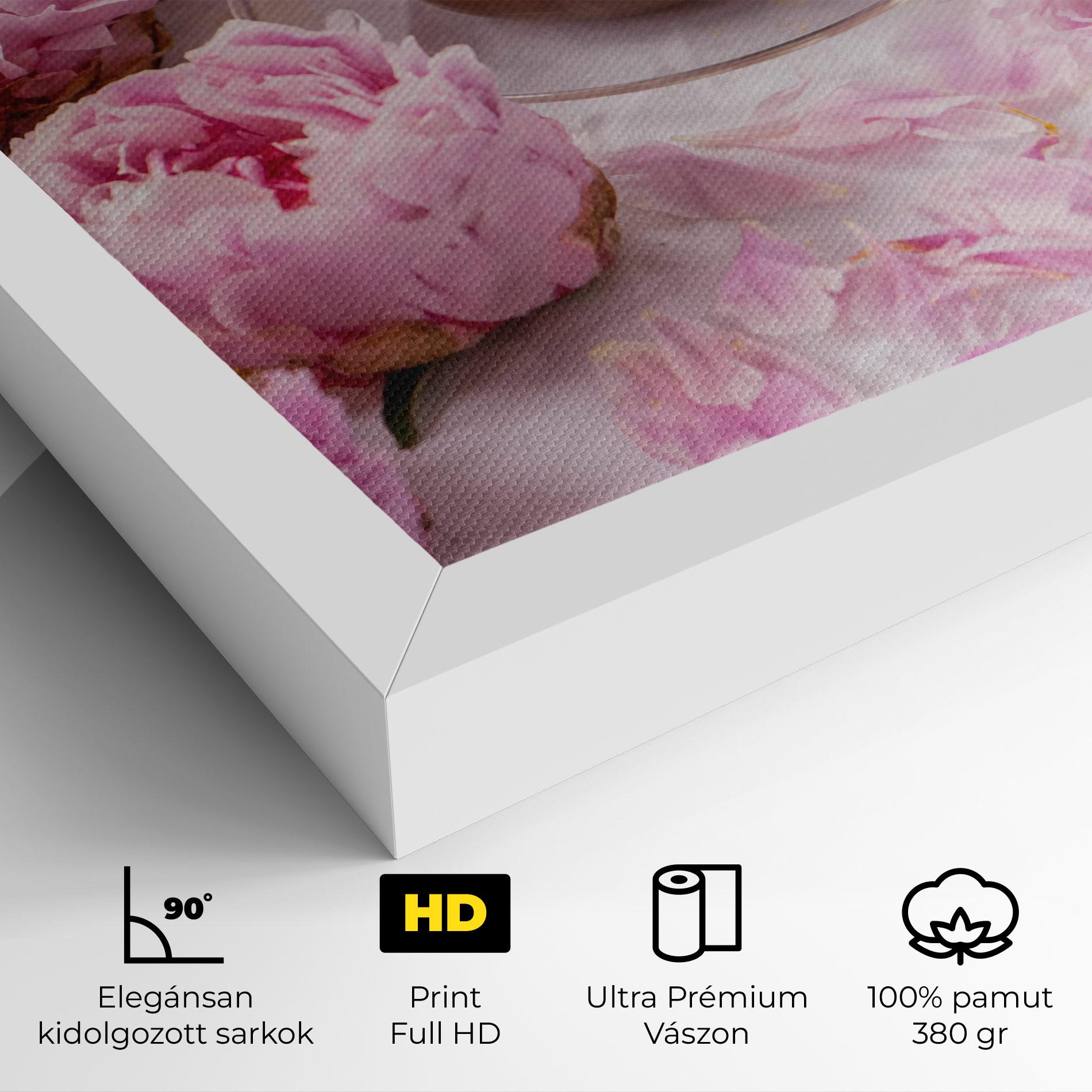 Vászonkép Peony And Coffee mockup 4