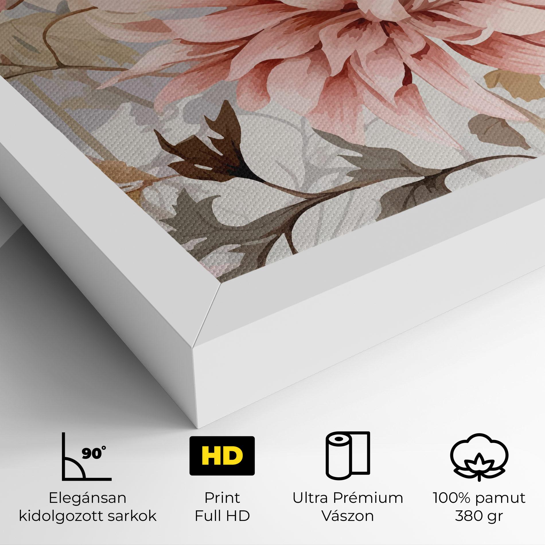 Vászonkép Pink Cream Open Peony mockup 4