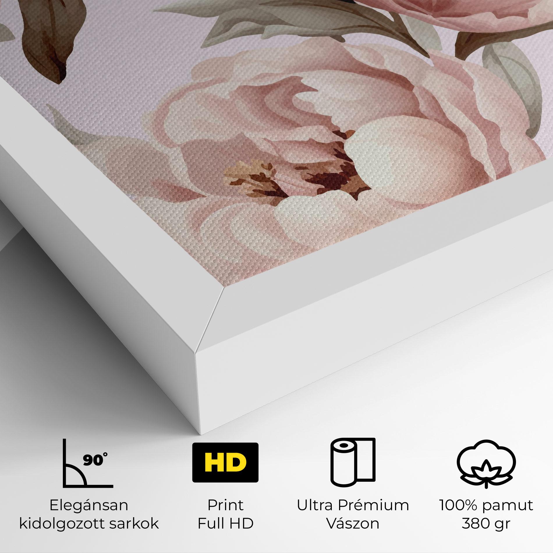 Vászonkép Pink Peony Buds mockup 4