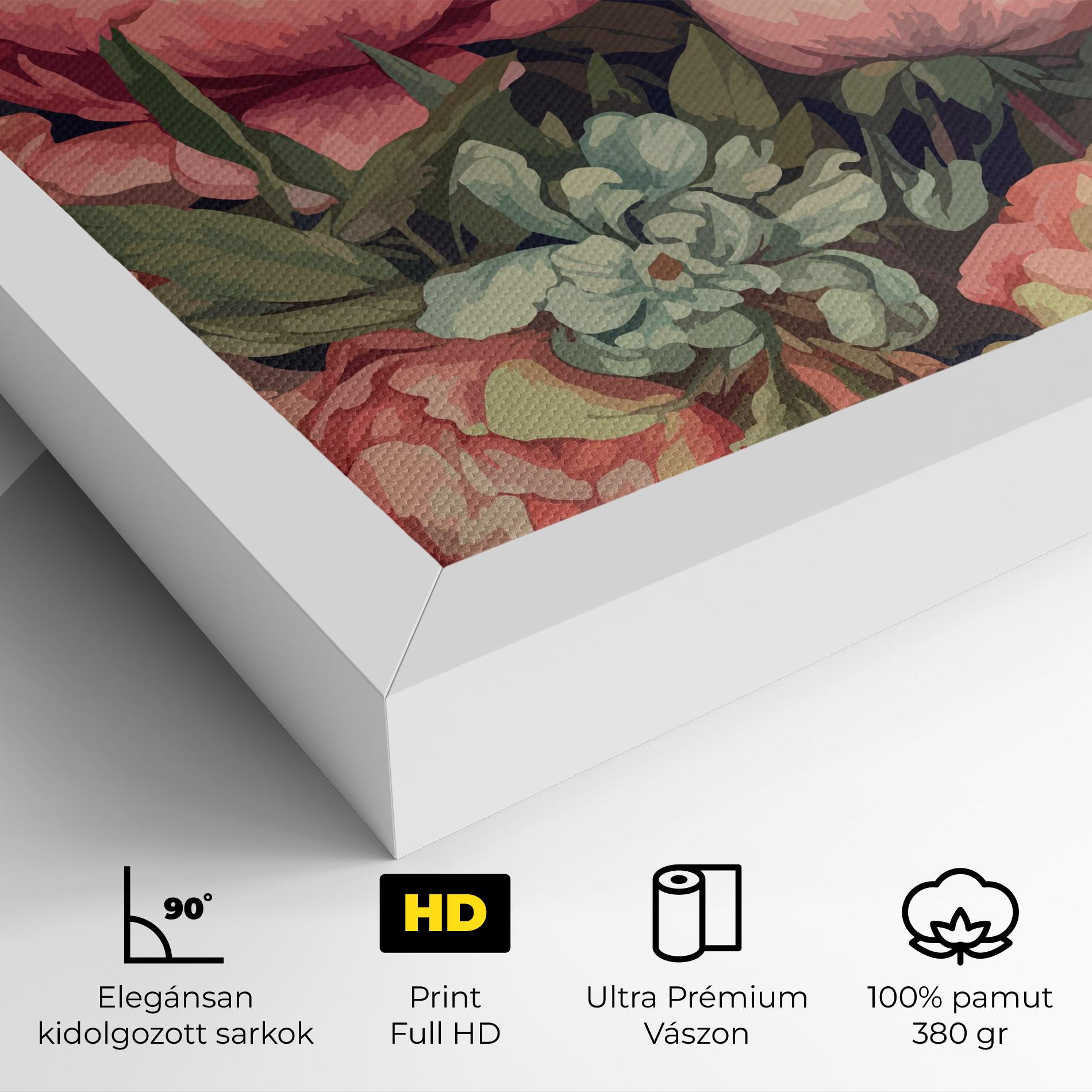 Vászonkép Pretty Artistic Peony mockup 4