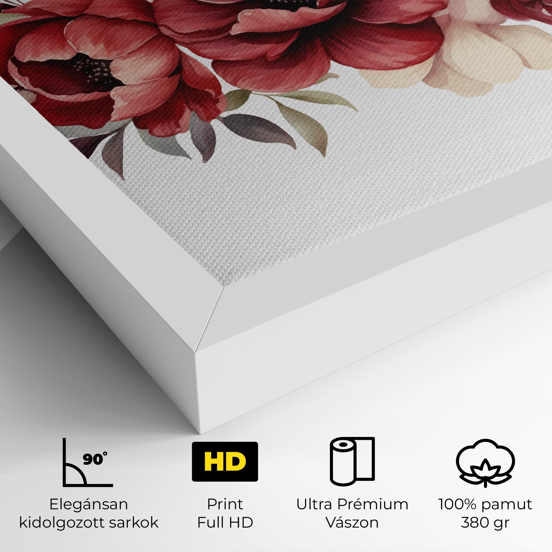 Vászonkép Red Peony mockup 4