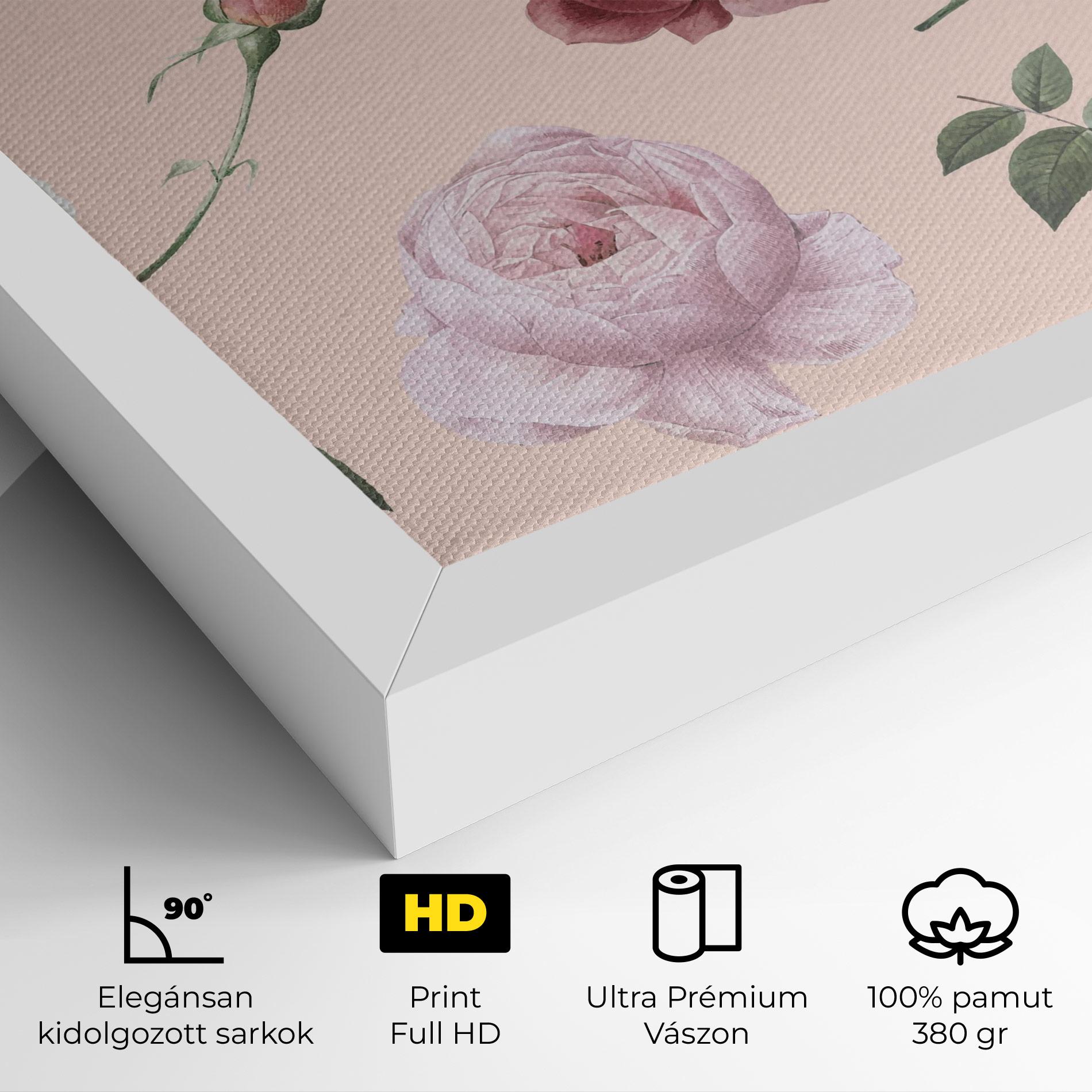 Vászonkép Rose And Peony mockup 4