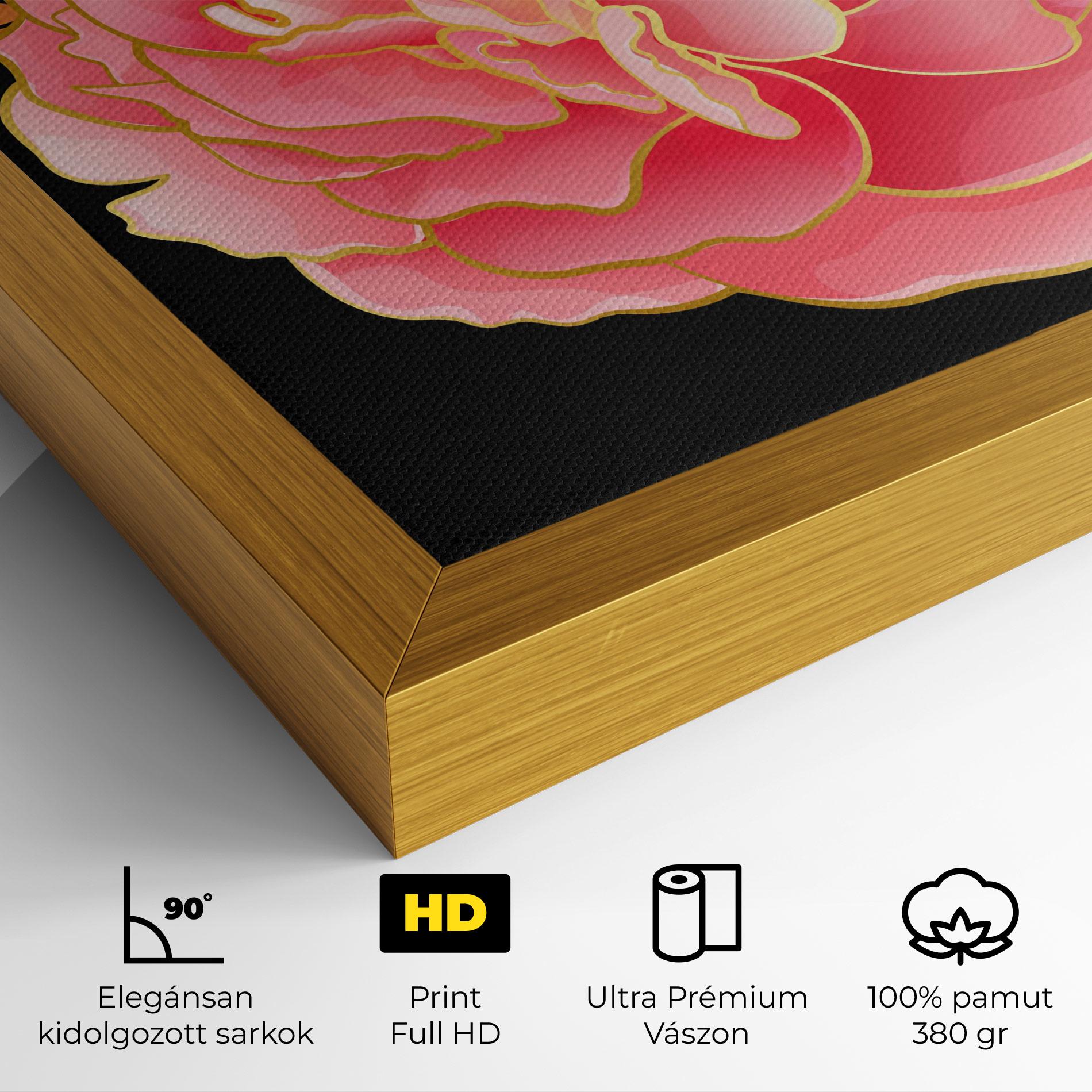 Vászonkép Gold Pinkk Peony mockup 4