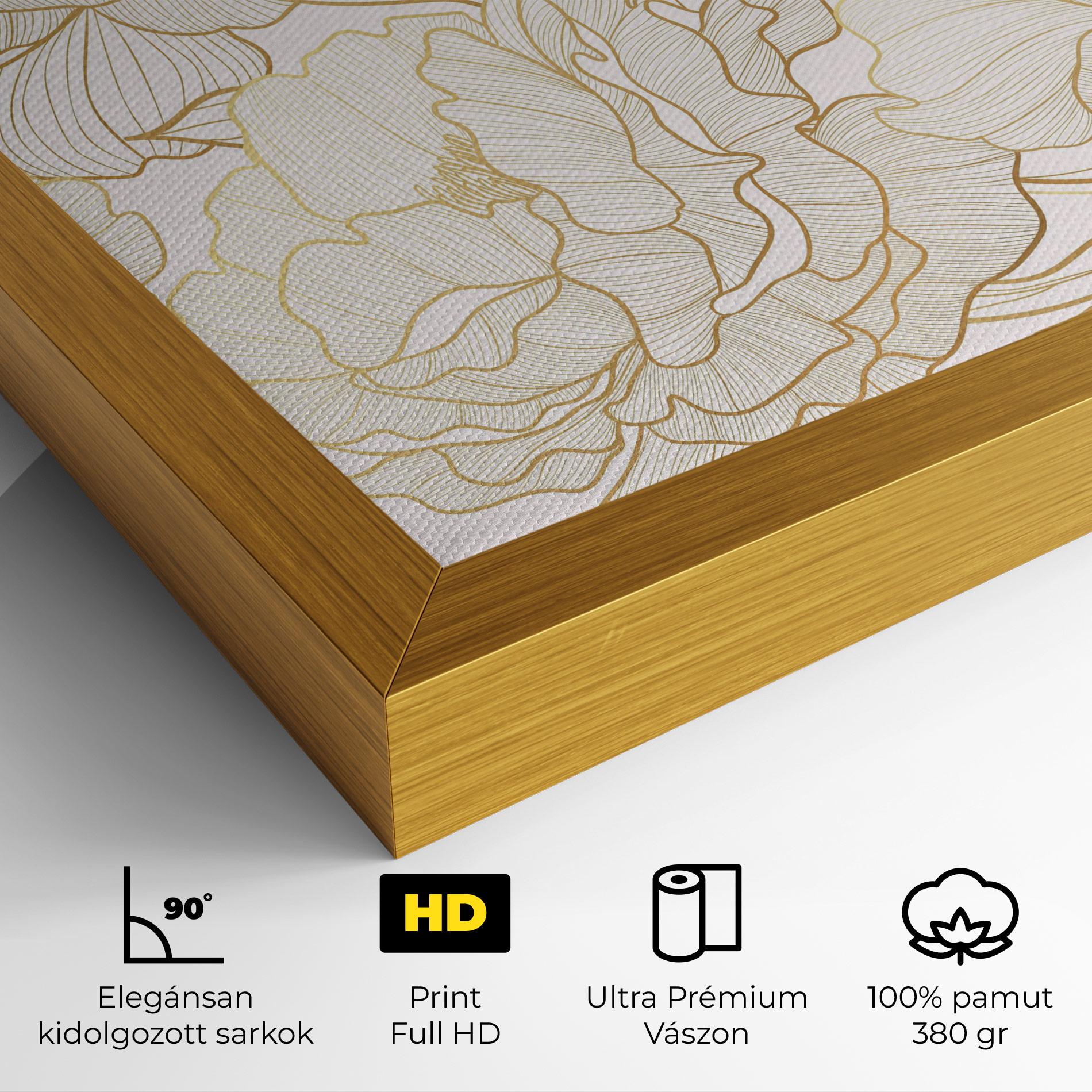 Vászonkép Golden Peony mockup 4