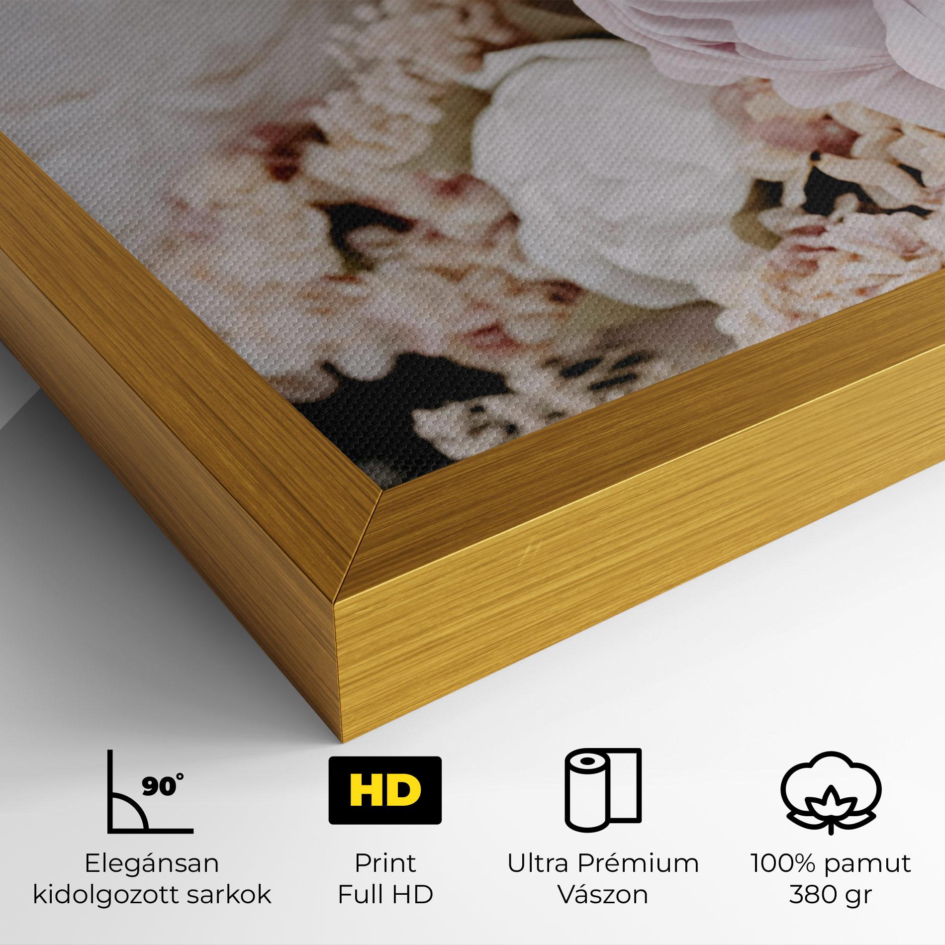 Vászonkép Grey Peony Bouquet mockup 4