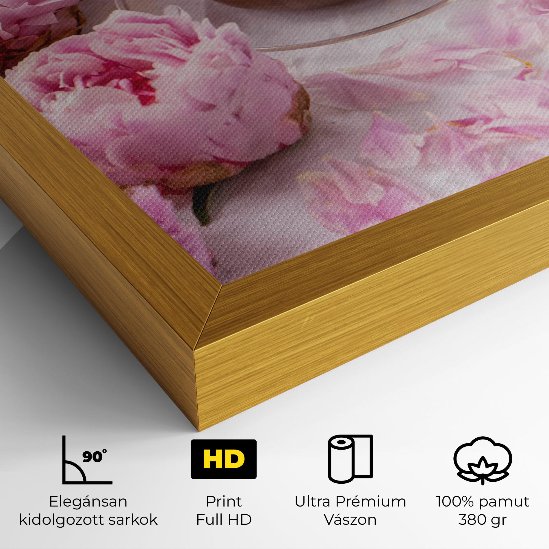 Vászonkép Peony And Coffee mockup 4