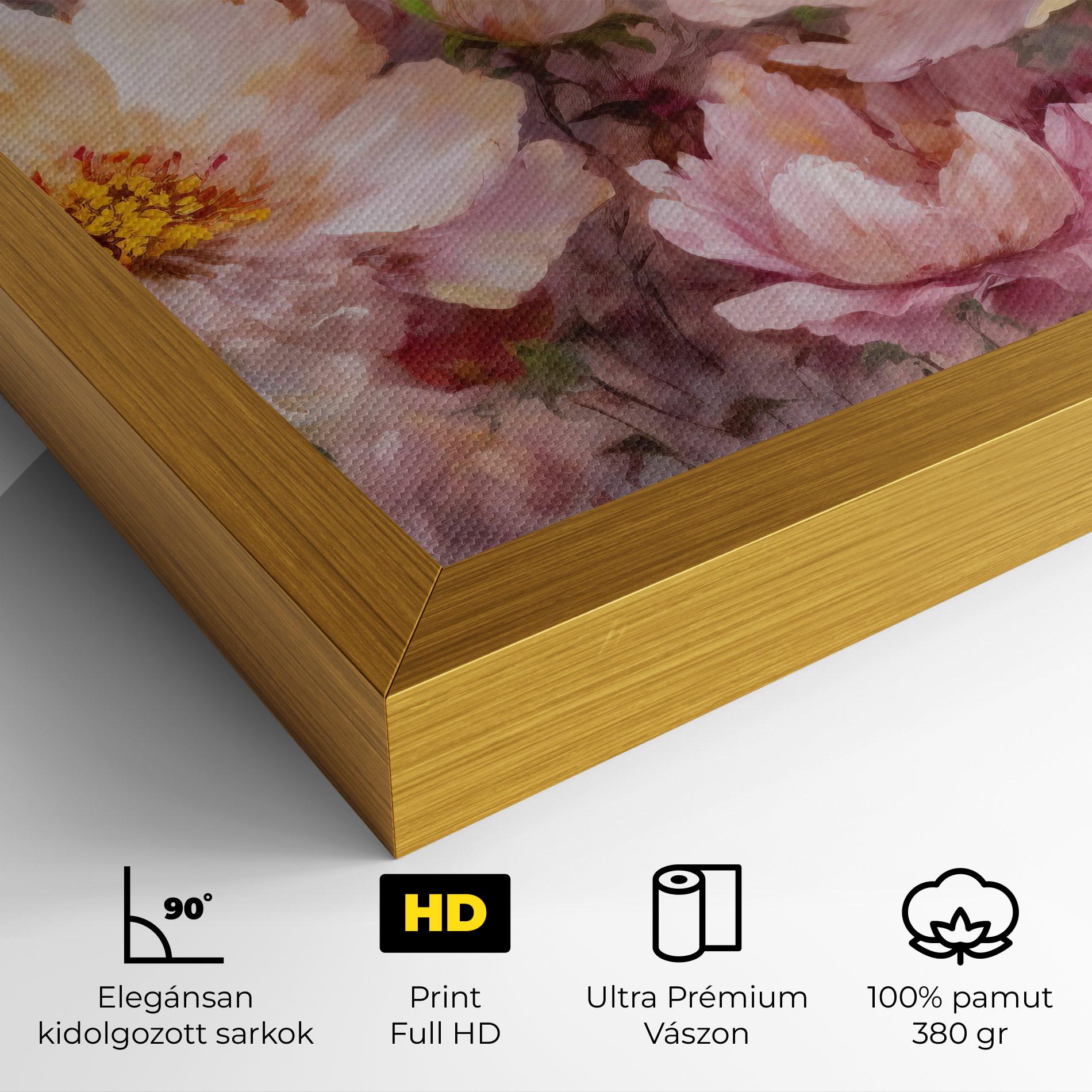 Vászonkép Peony Painting Art mockup 4