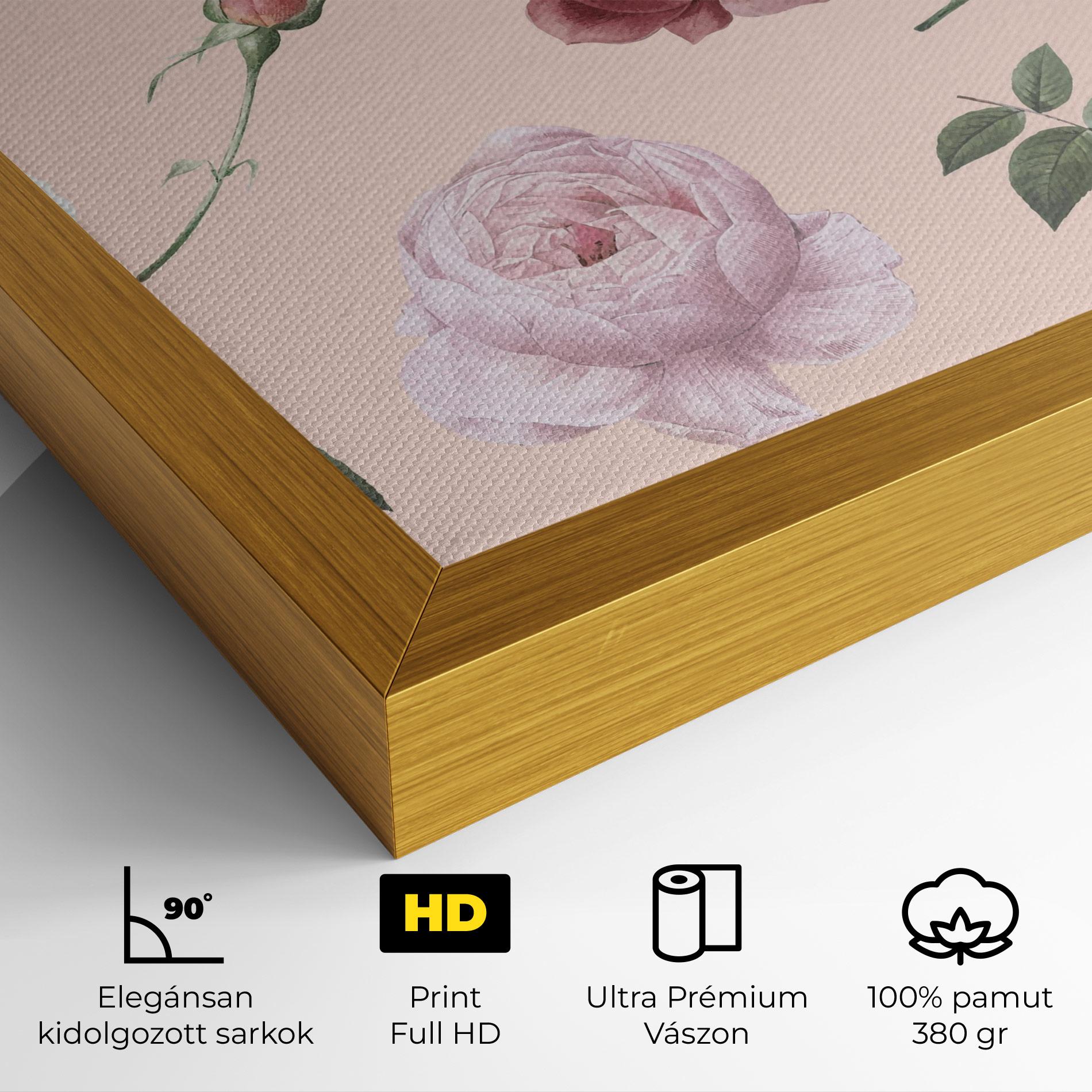 Vászonkép Rose And Peony mockup 4