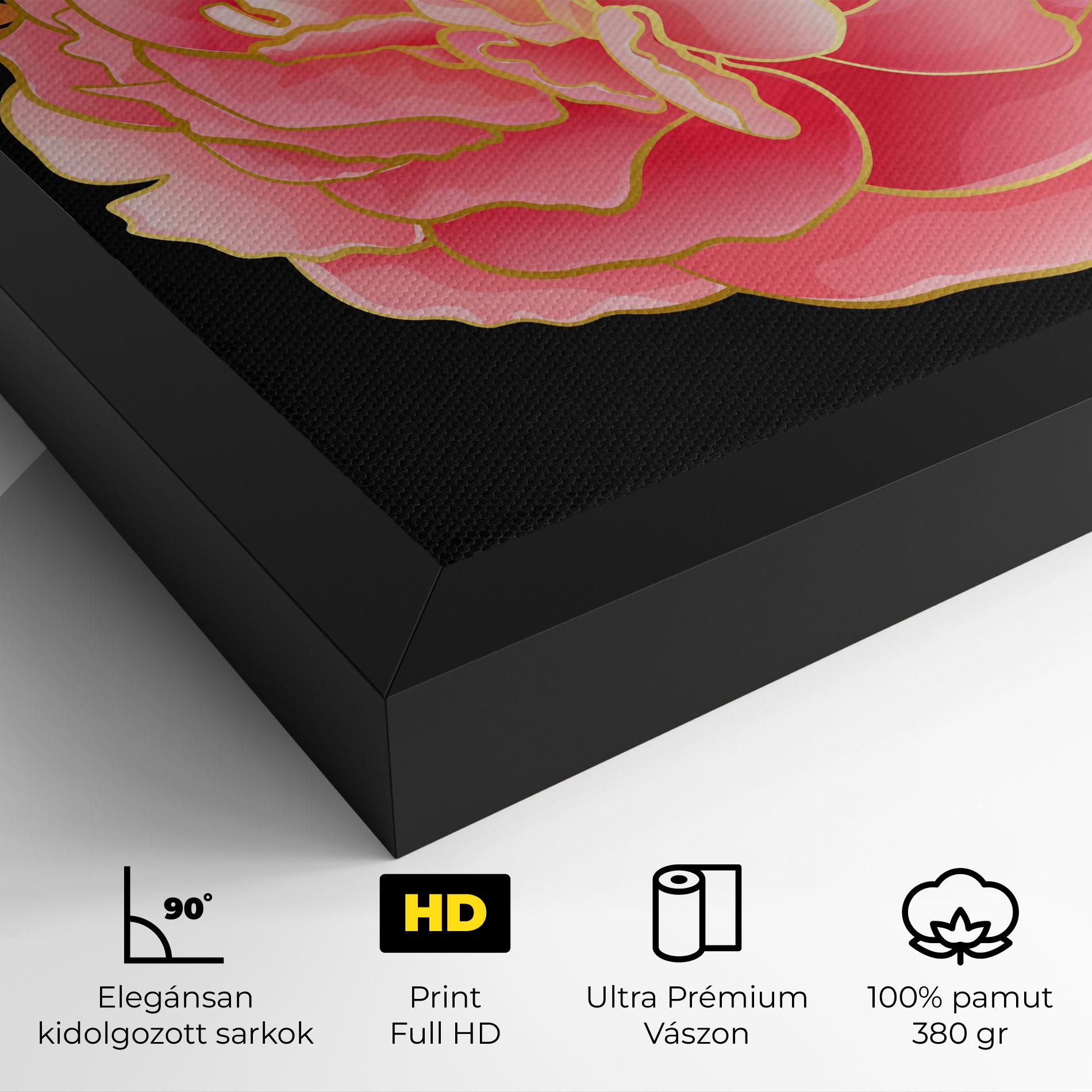 Vászonkép Gold Pinkk Peony mockup 4