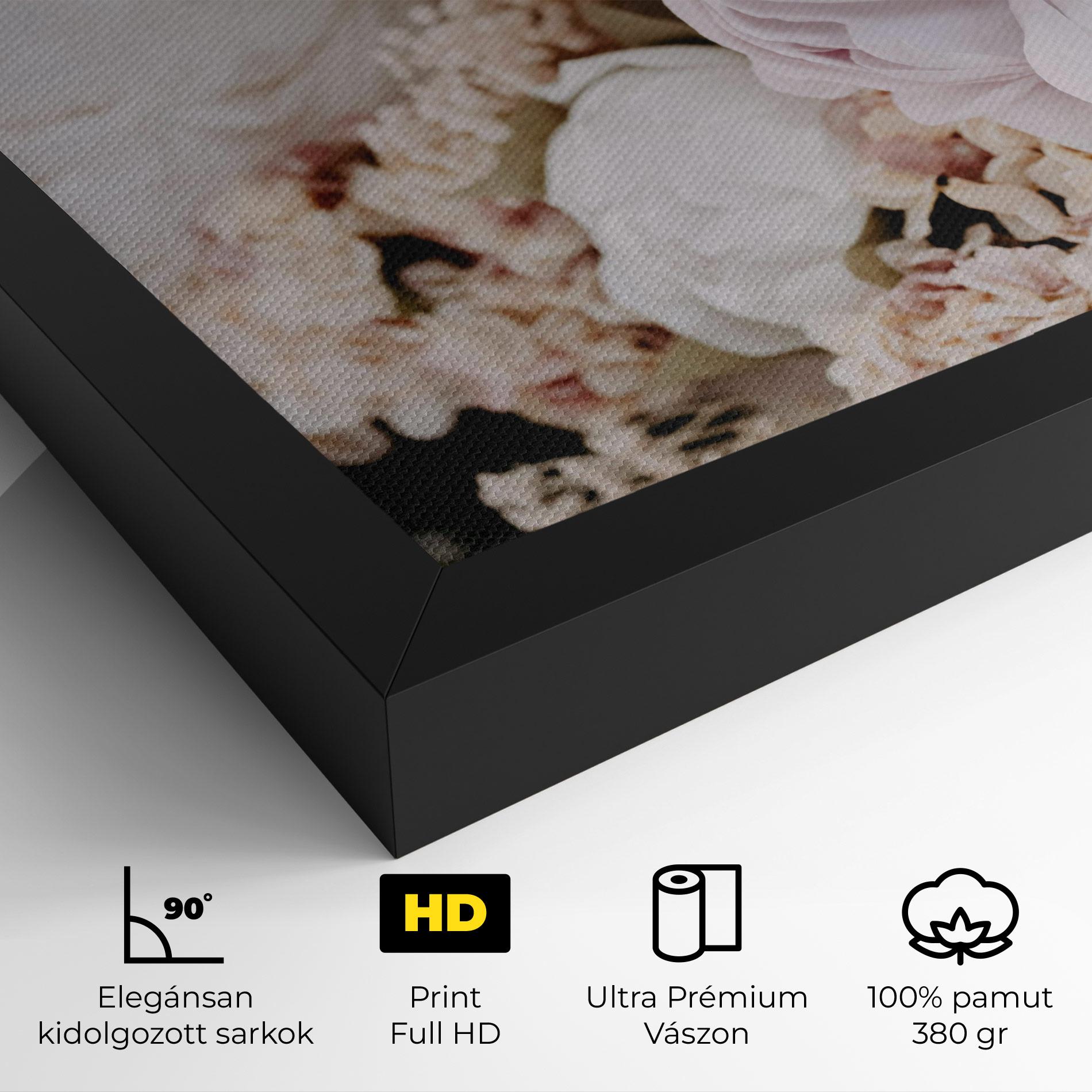 Vászonkép Grey Peony Bouquet mockup 4