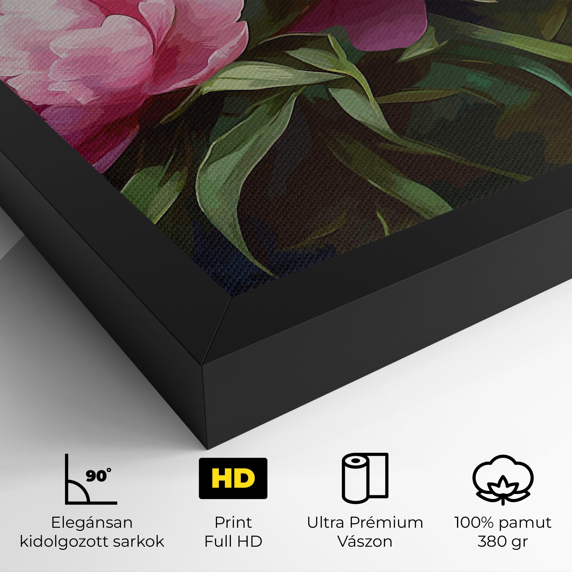 Vászonkép Peonies Art mockup 4