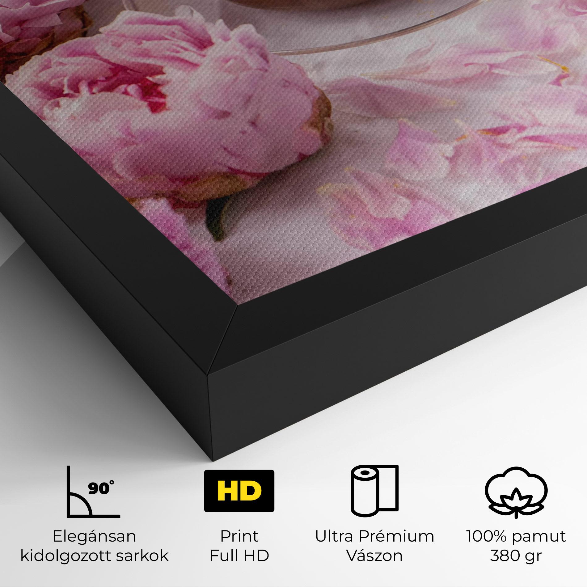 Vászonkép Peony And Coffee mockup 4