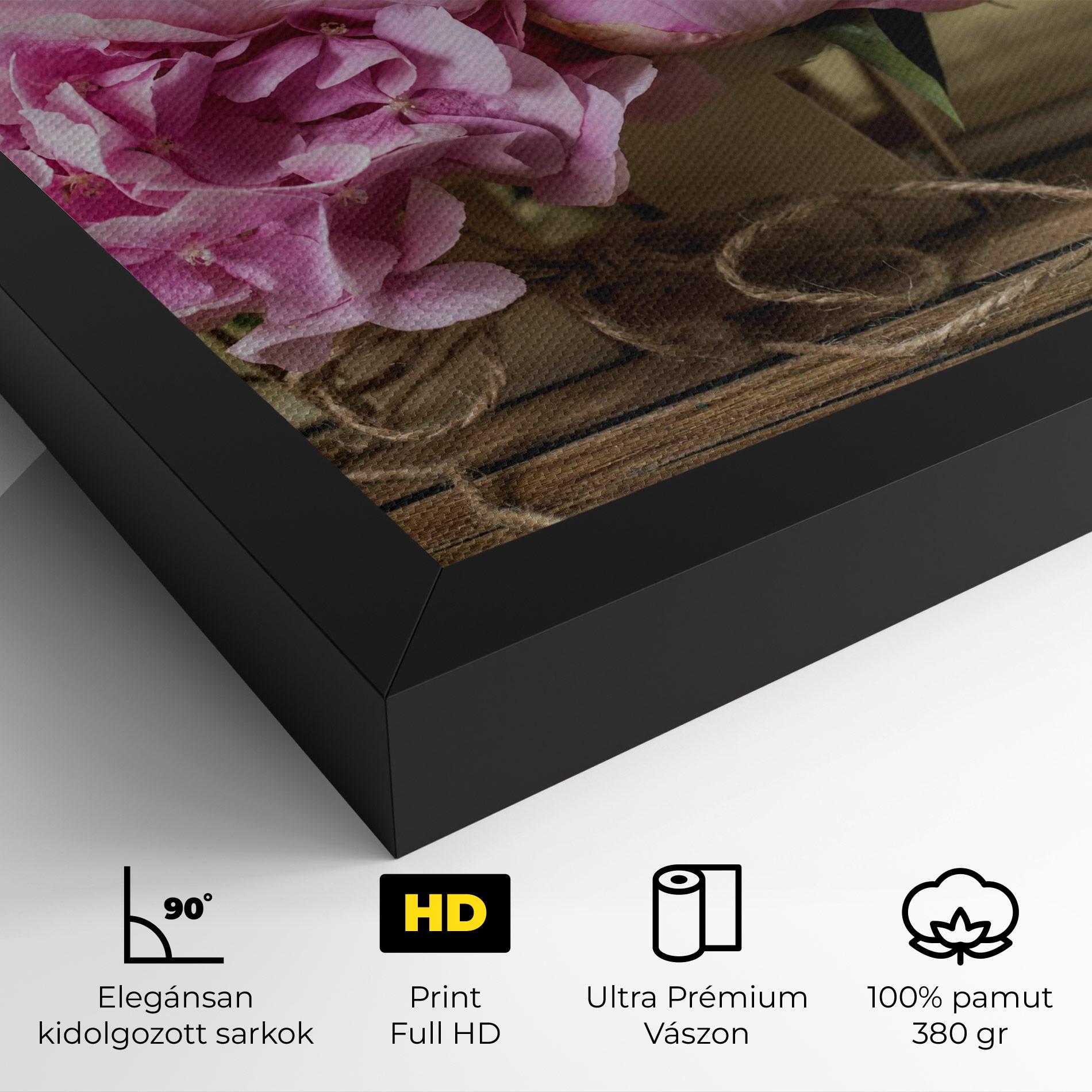 Vászonkép Peony On Table mockup 4