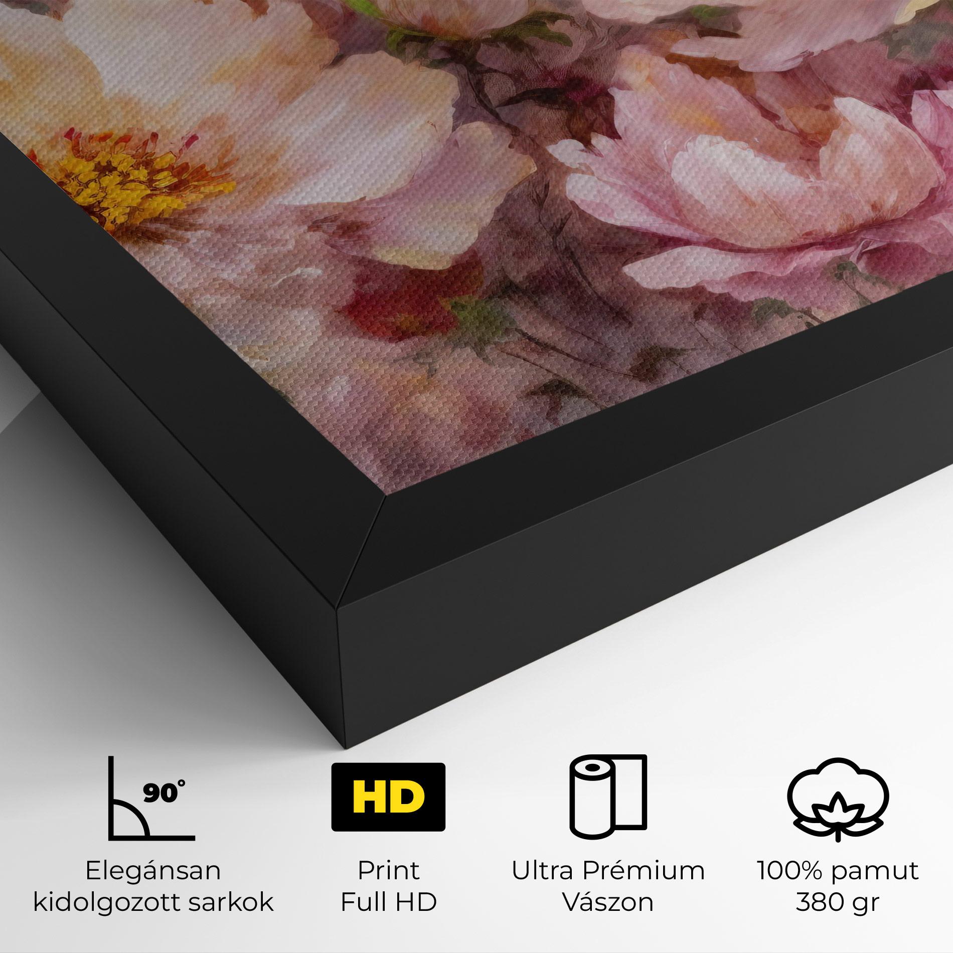 Vászonkép Peony Painting Art mockup 4