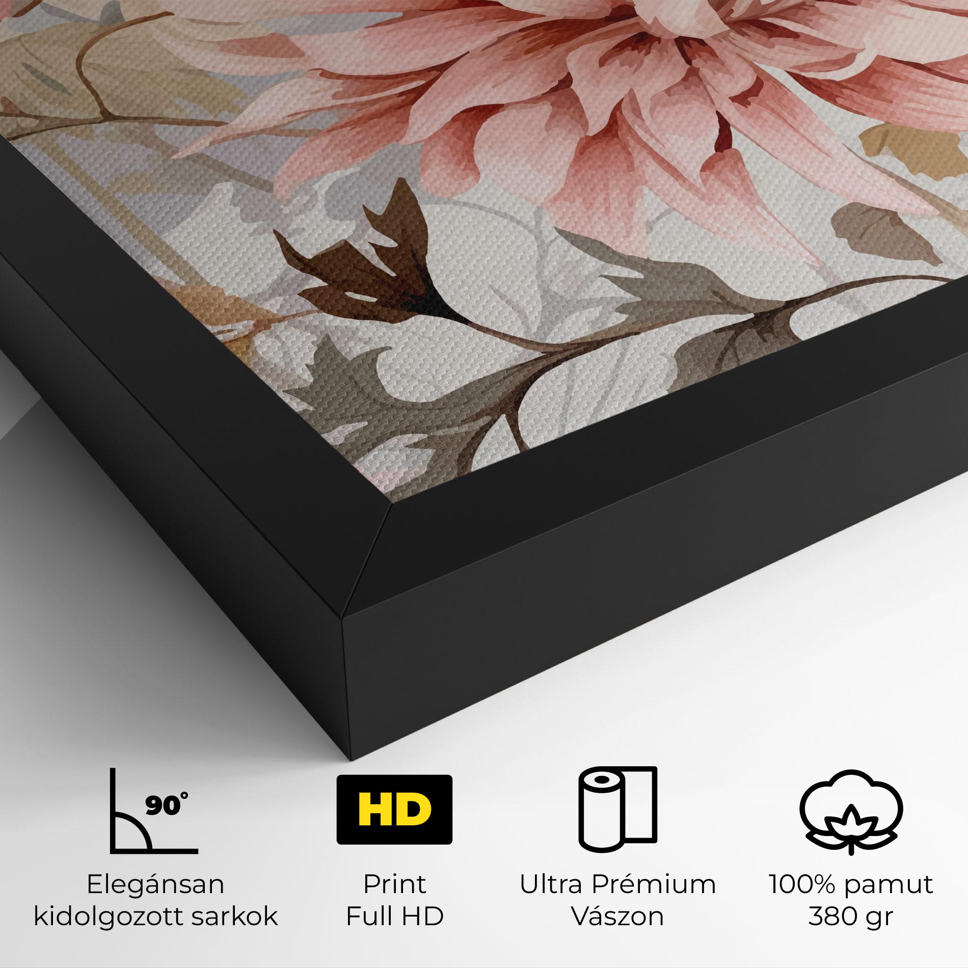 Vászonkép Pink Cream Open Peony mockup 4