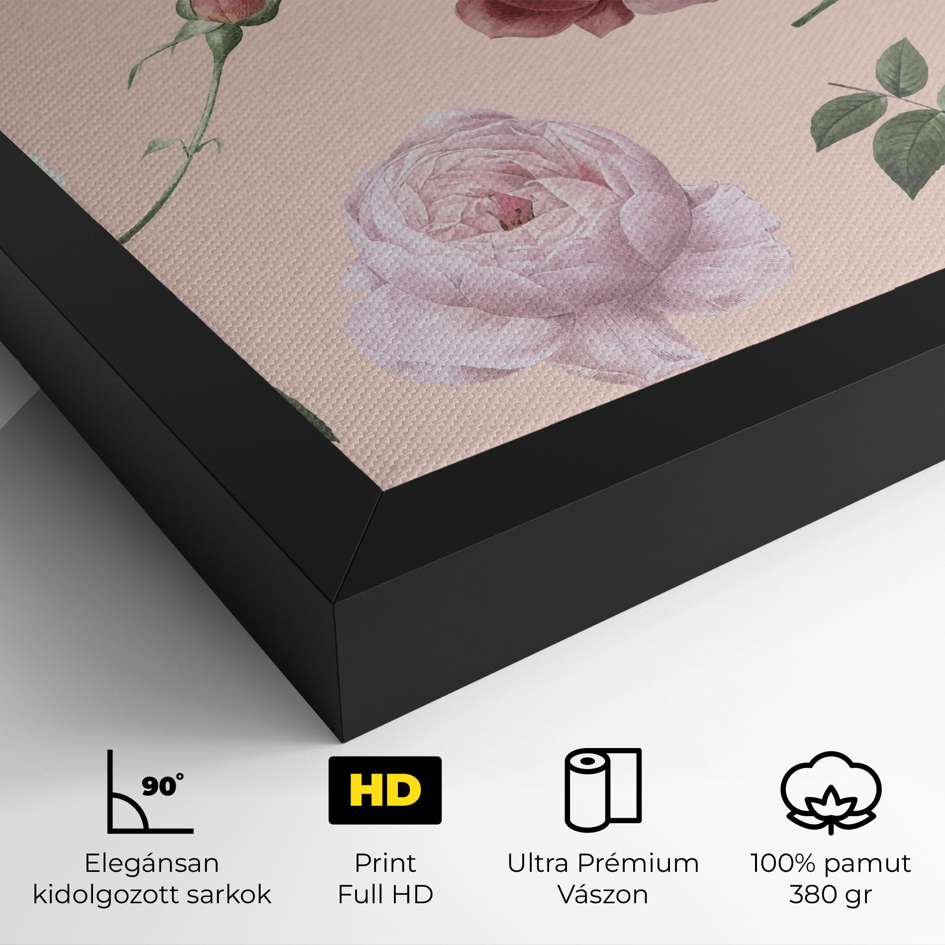 Vászonkép Rose And Peony mockup 4