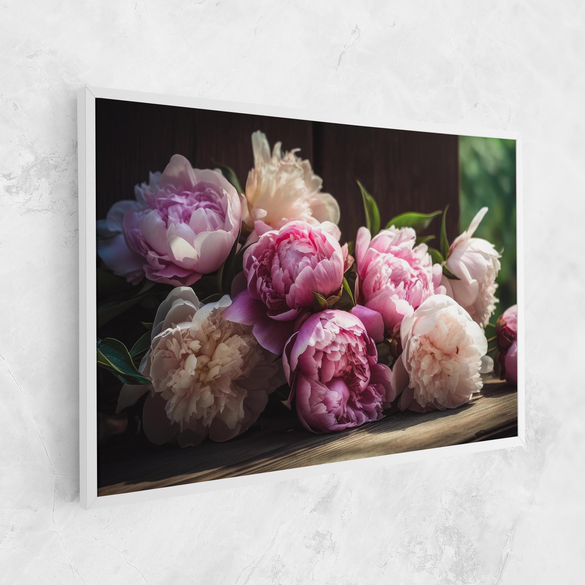 Vászonkép Peonies On The Table mockup 1