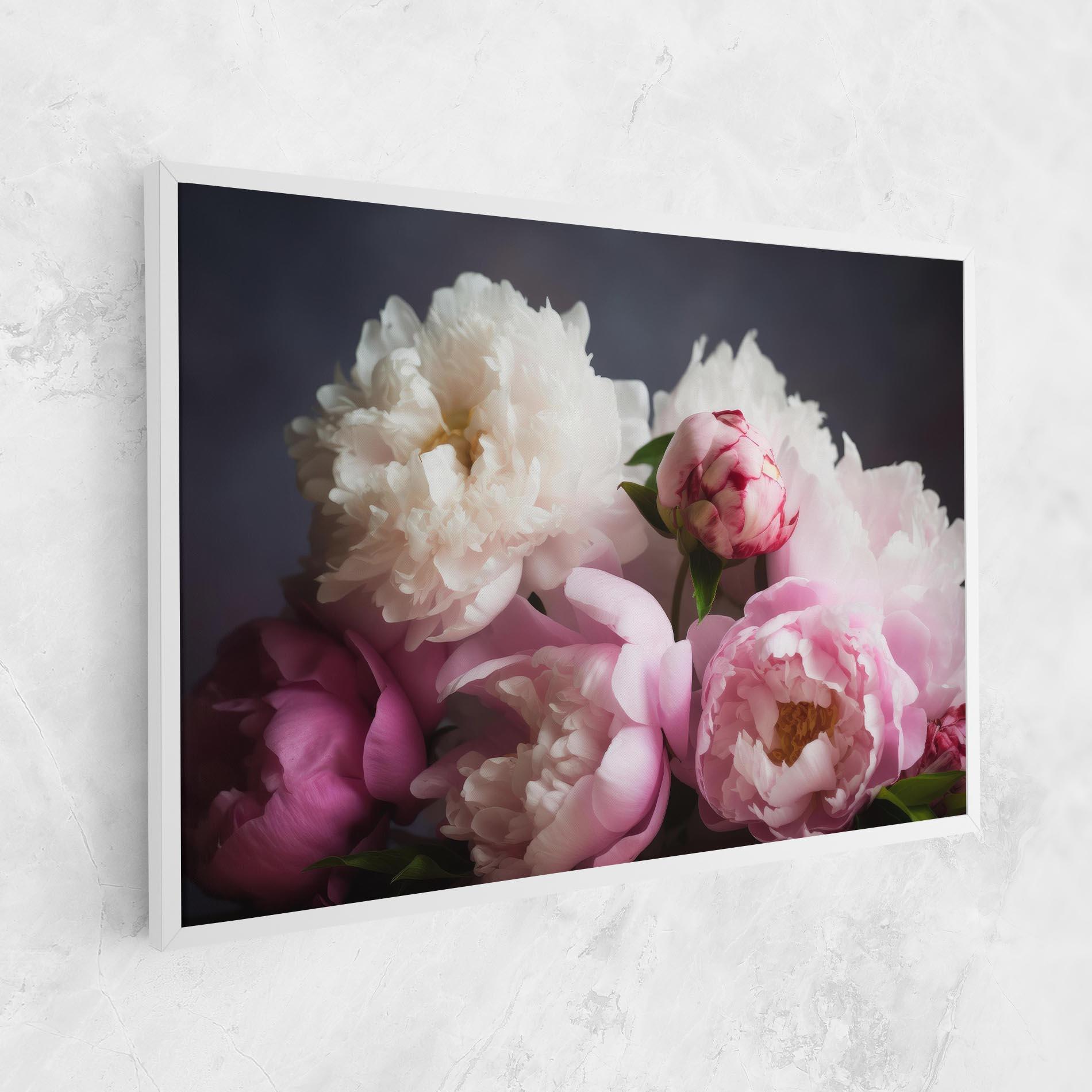 Vászonkép Peonies With Grey mockup 1
