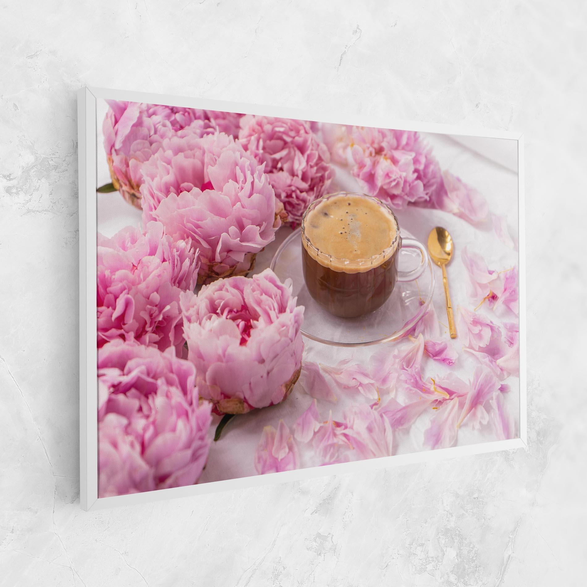 Vászonkép Peony And Coffee mockup 1