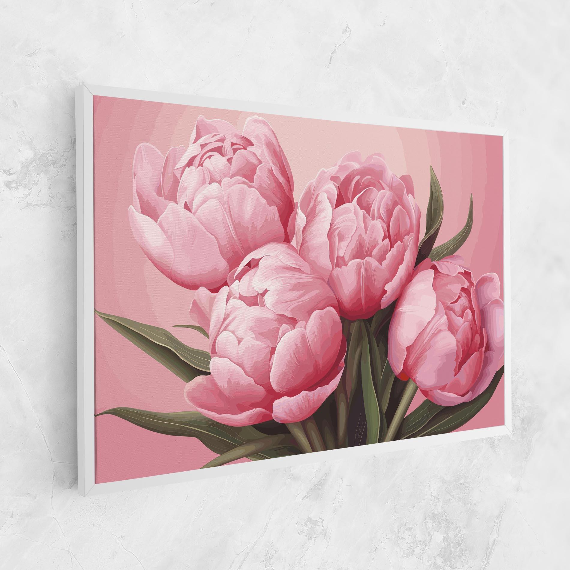 Vászonkép Peony On Pink mockup 1