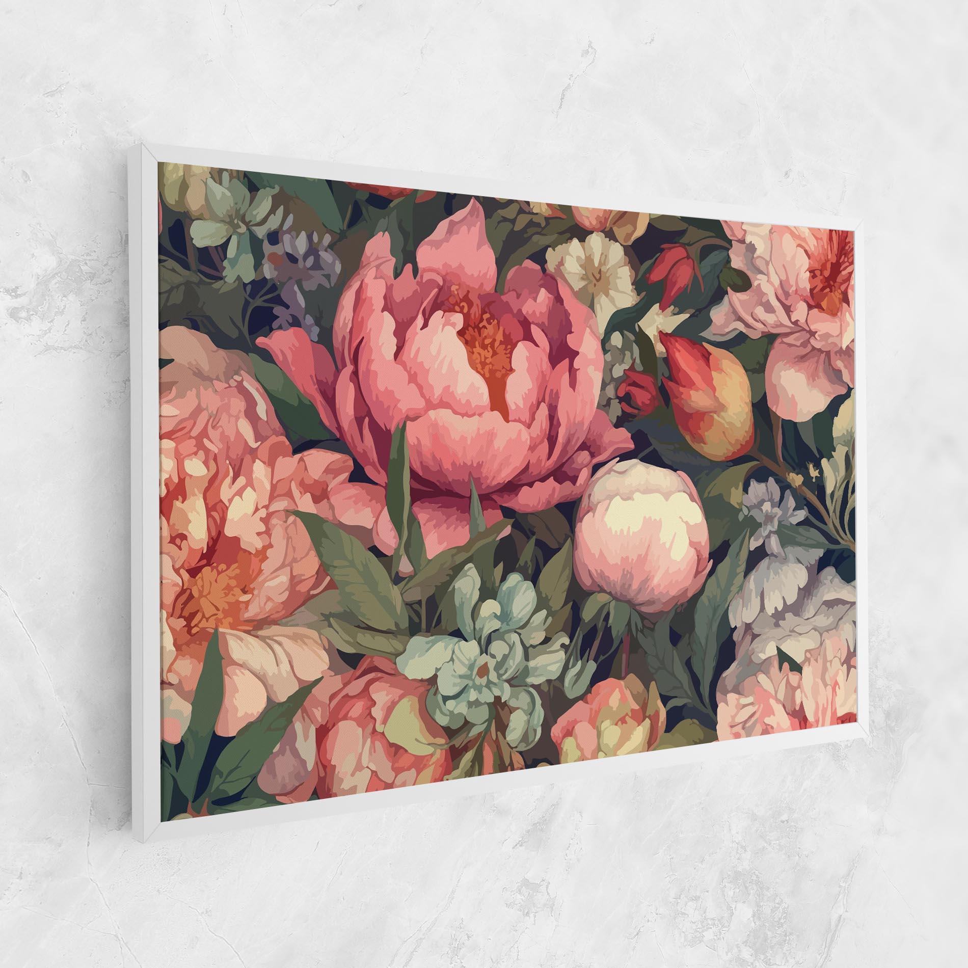 Vászonkép Pretty Artistic Peony mockup 1