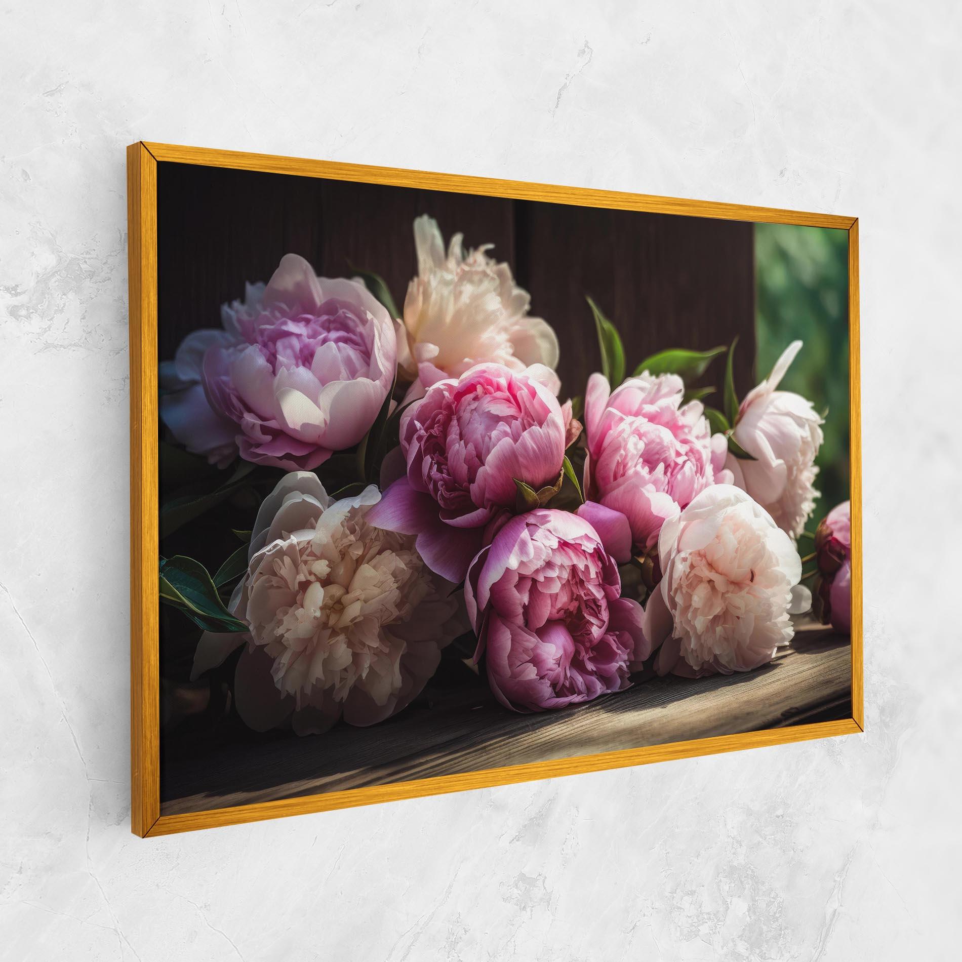 Vászonkép Peonies On The Table mockup 1