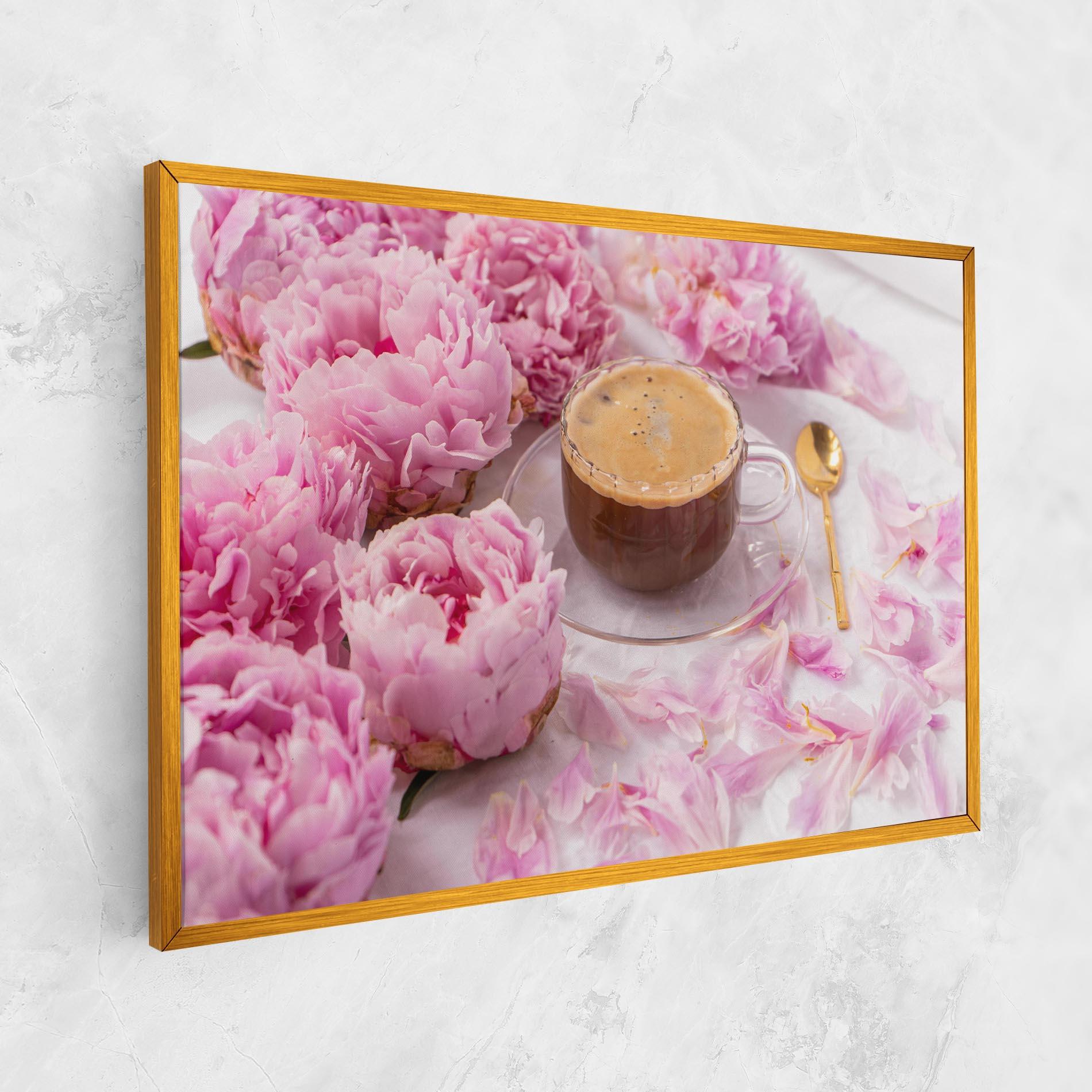 Vászonkép Peony And Coffee mockup 1