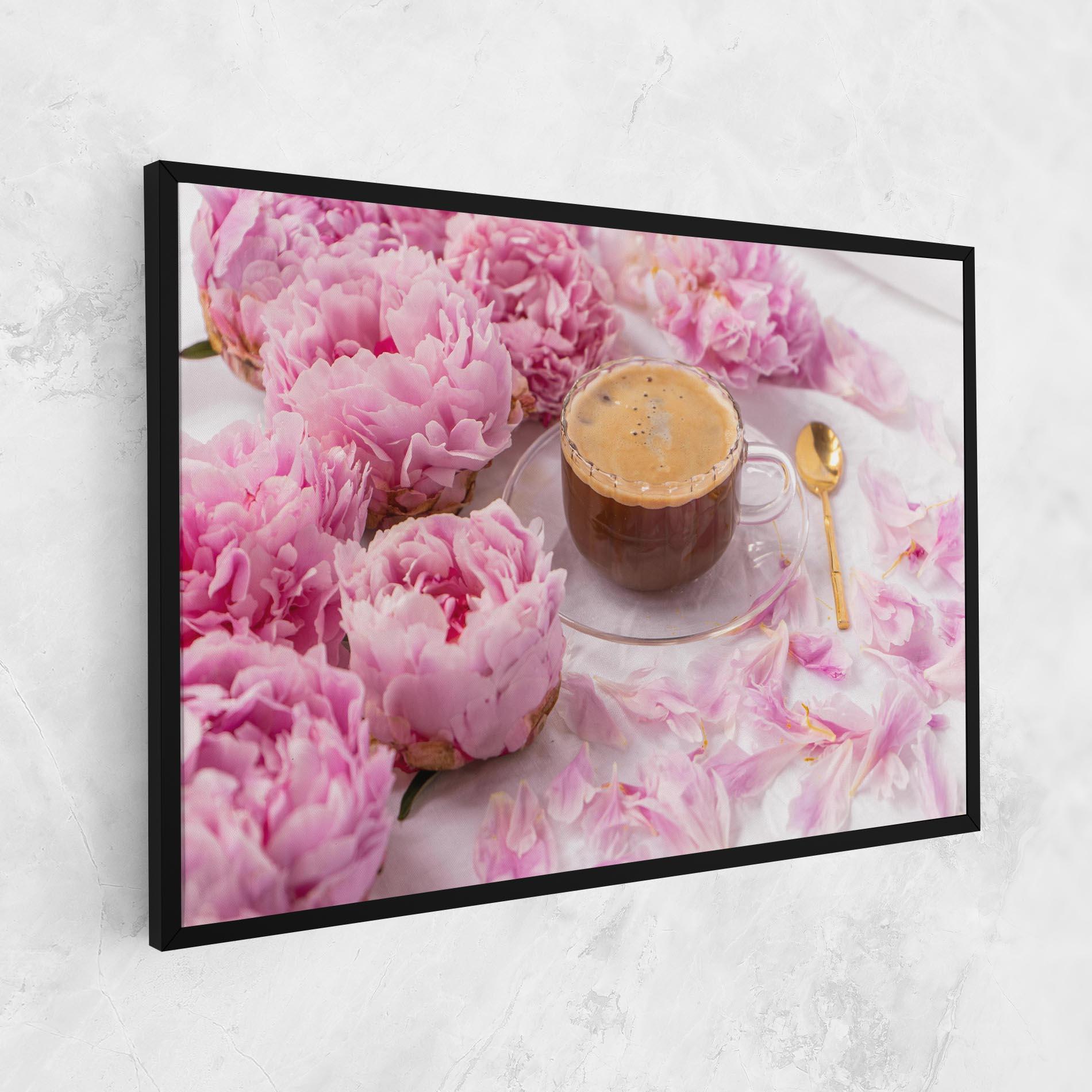 Vászonkép Peony And Coffee mockup 1