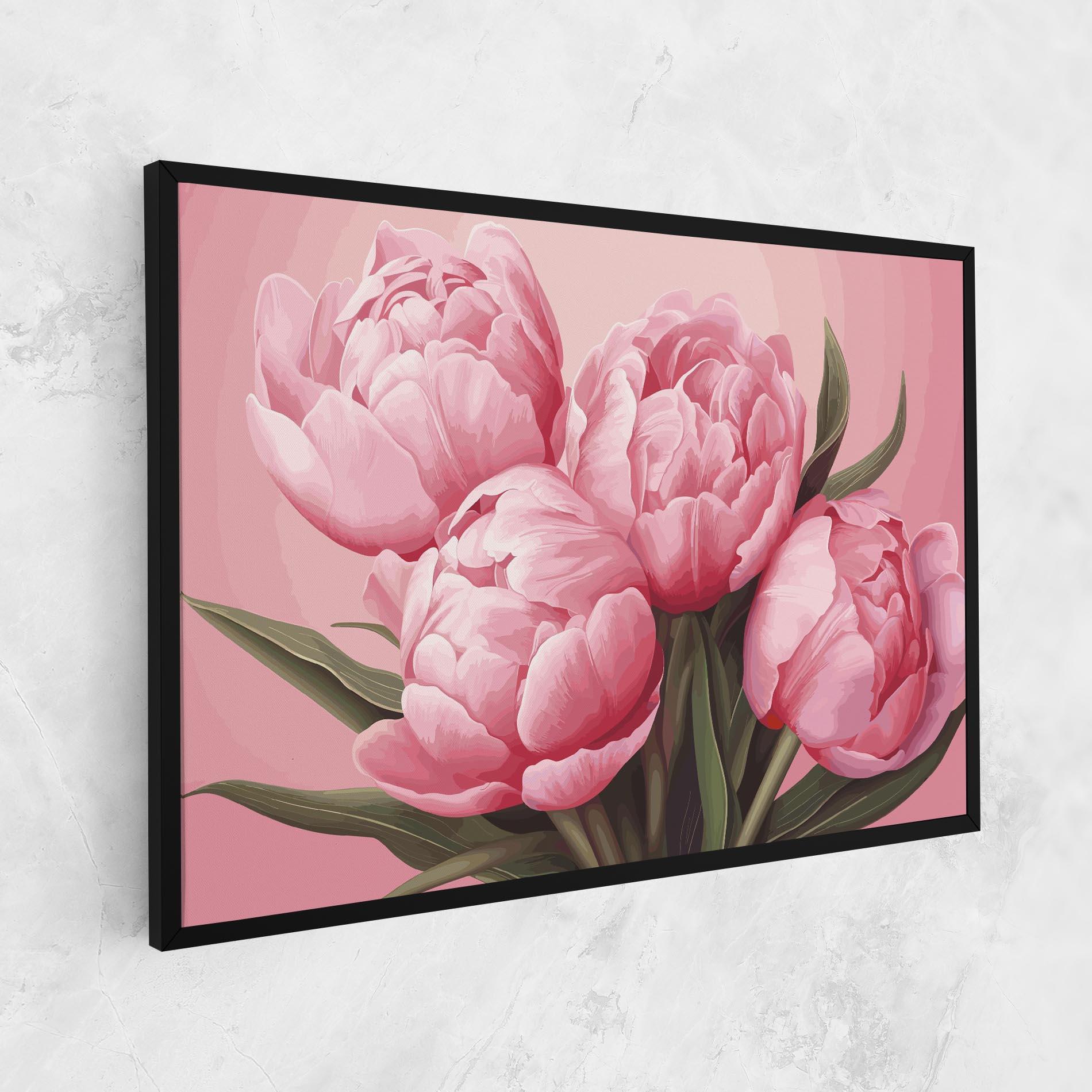 Vászonkép Peony On Pink mockup 1