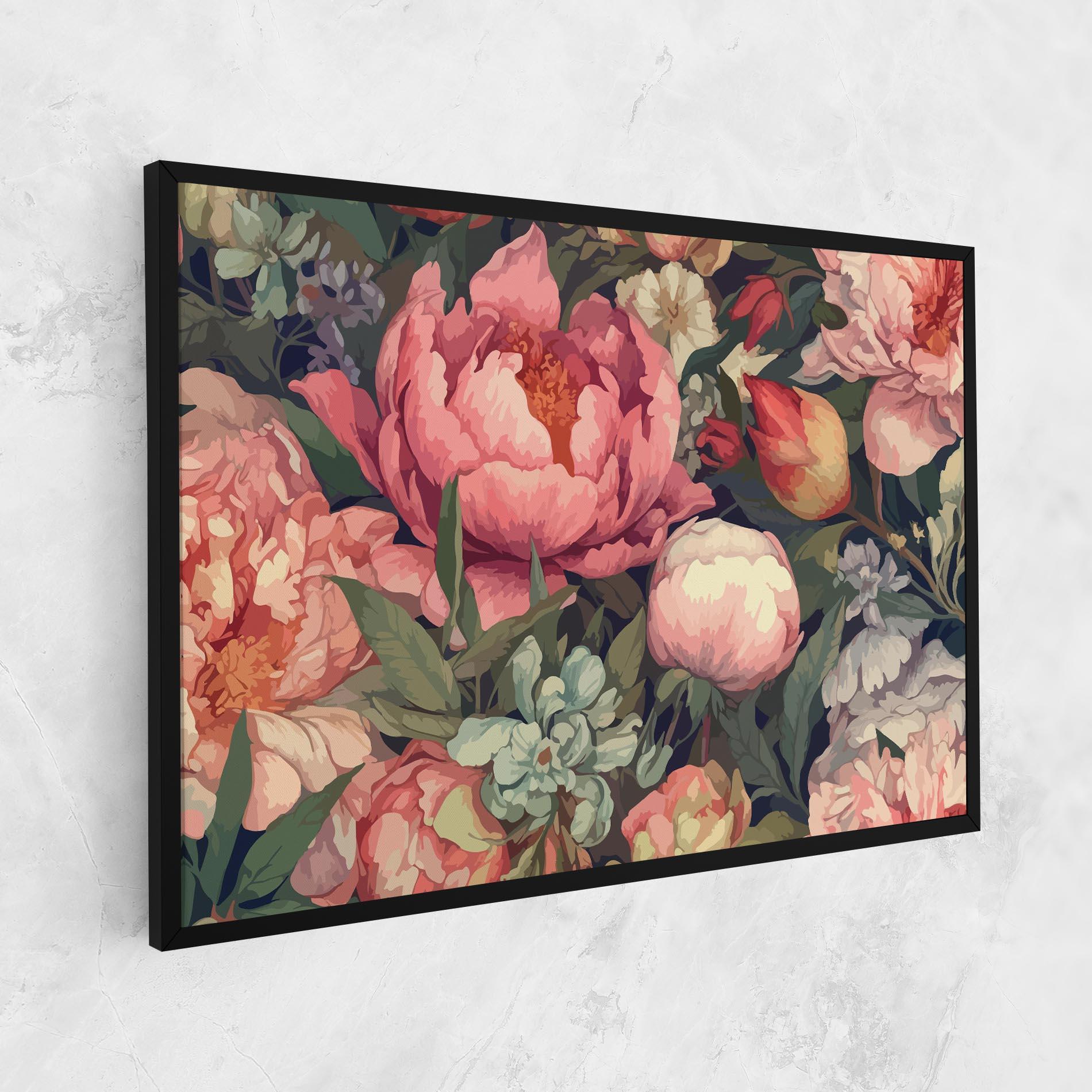 Vászonkép Pretty Artistic Peony mockup 1