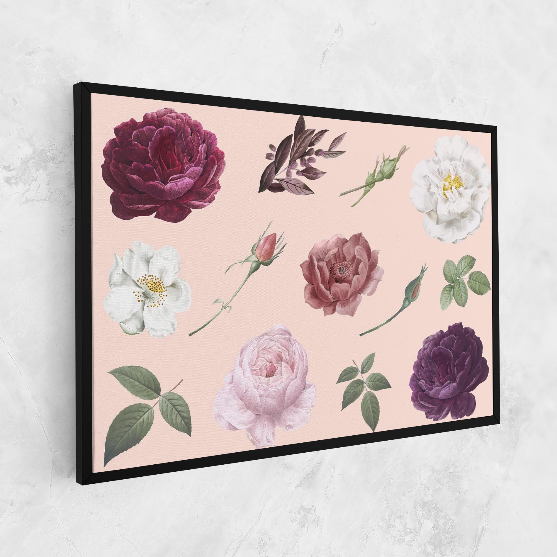 Vászonkép Rose And Peony mockup 1