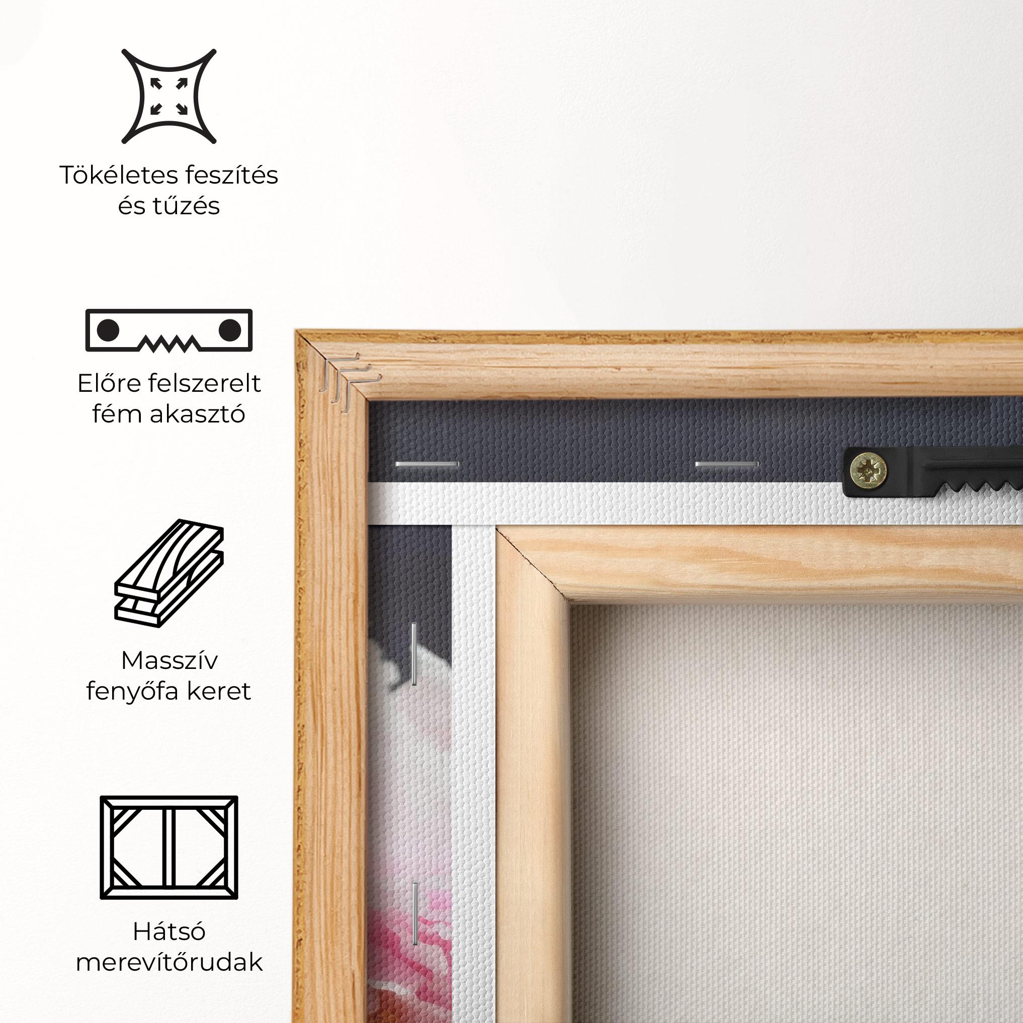 Vászonkép Peonies With Grey mockup 5